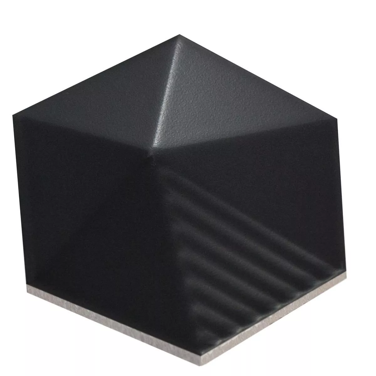 Wandfliesen Rockford 3D Hexagon 12,4x10,7cm Schwarz Matt