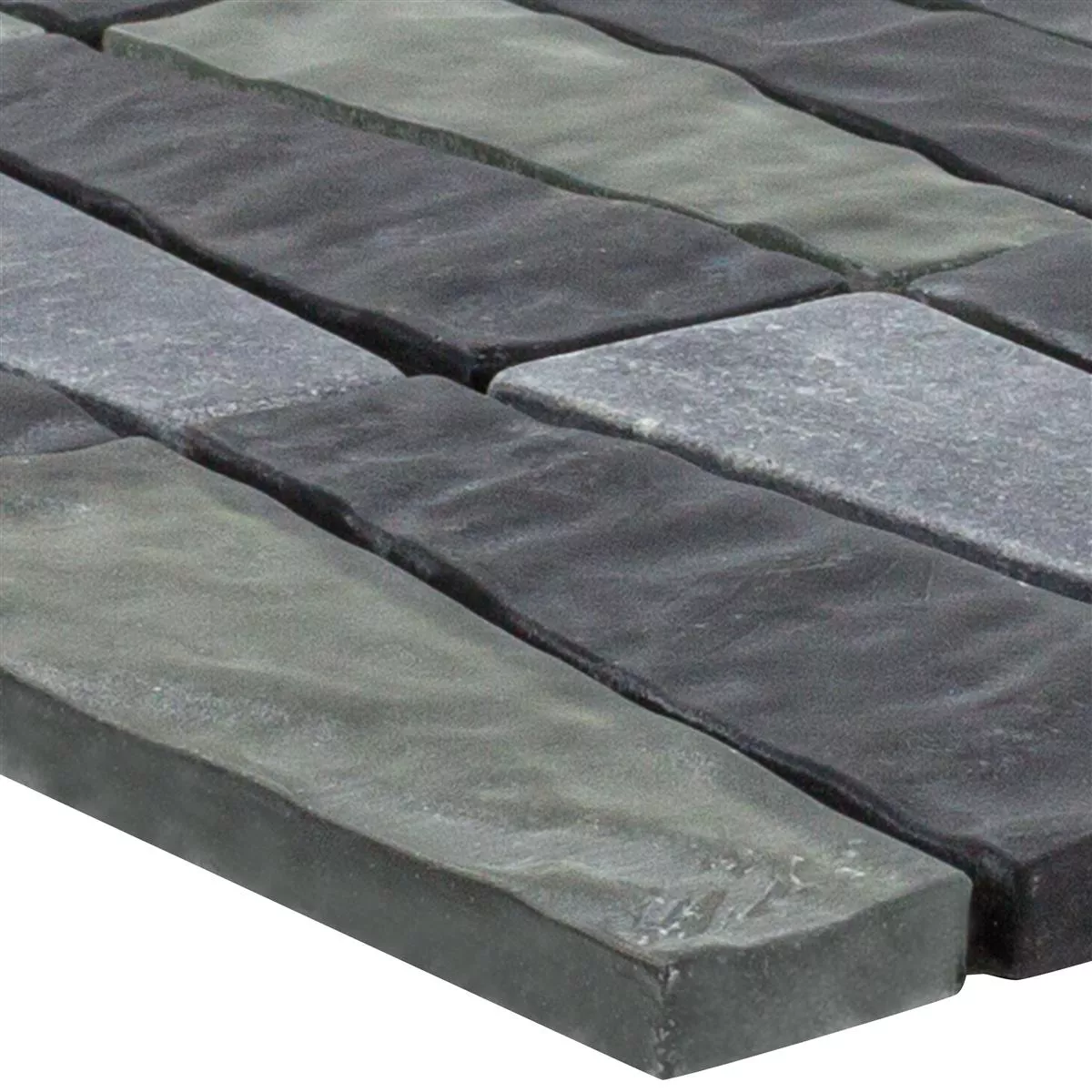 Glas Naturstein Mosaik Fliesen Marseille Grau Schwarz Mix  Glas Naturstein Mosaik Fliesen Marseille Grau Schwarz Mix