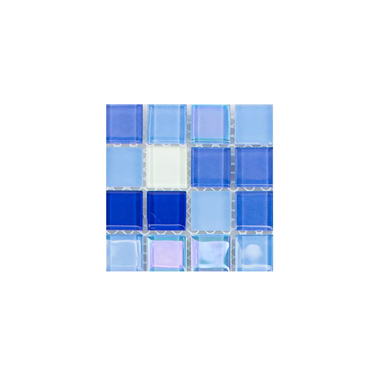 Campione Mosaico Di Vetro Piastrelle Karlsruhe Blu Bianco