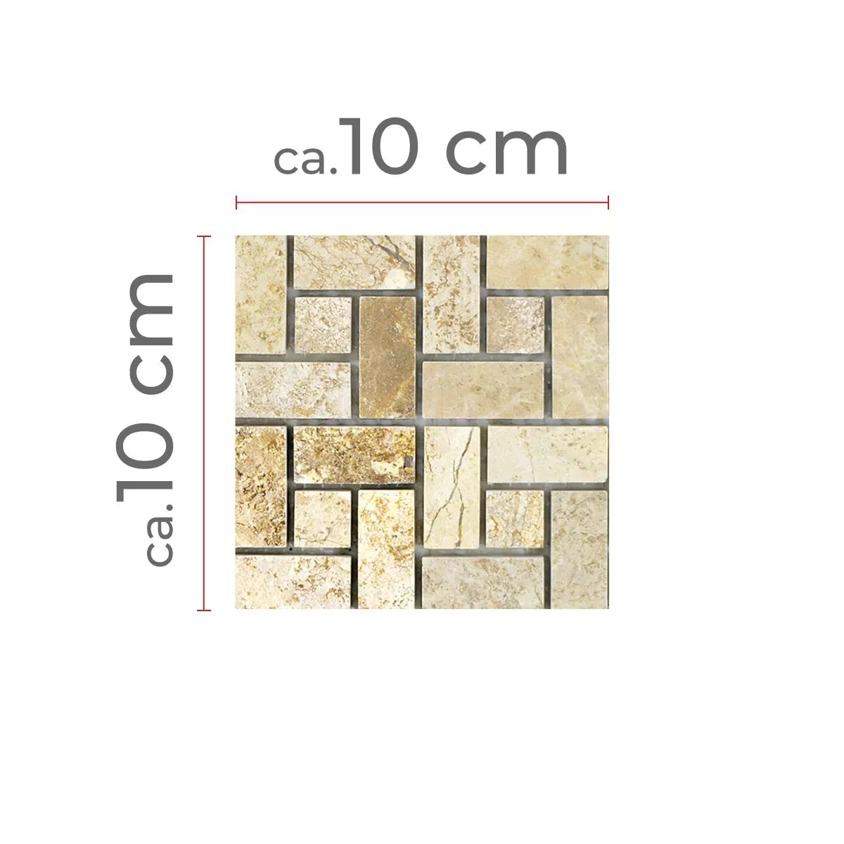 Échantillon Pierre Naturelle Marbre Mosaïque Carrelage Umay Brun Beige