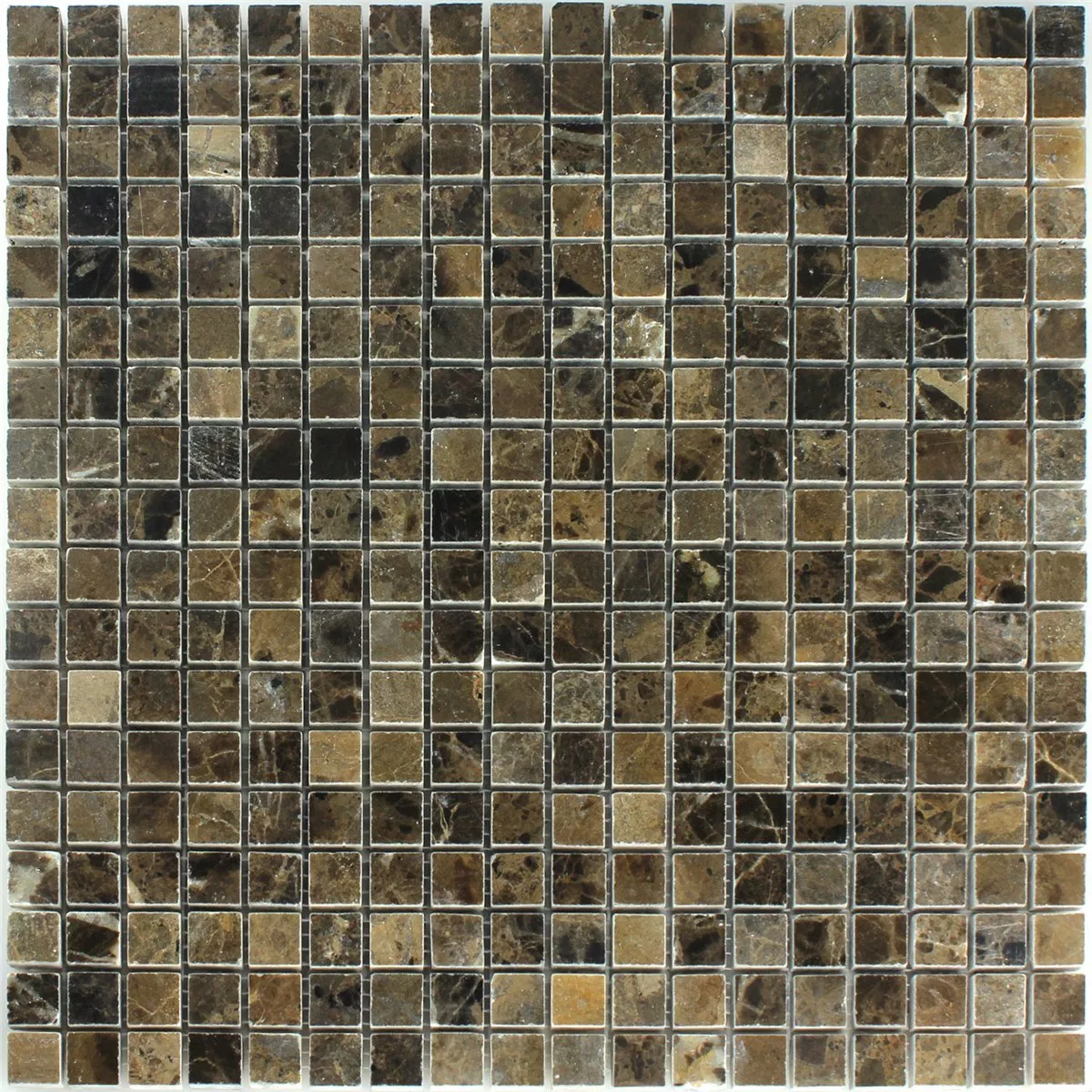 Mosaikfliesen Marmor Braun Poliert 15x15x7,5mm