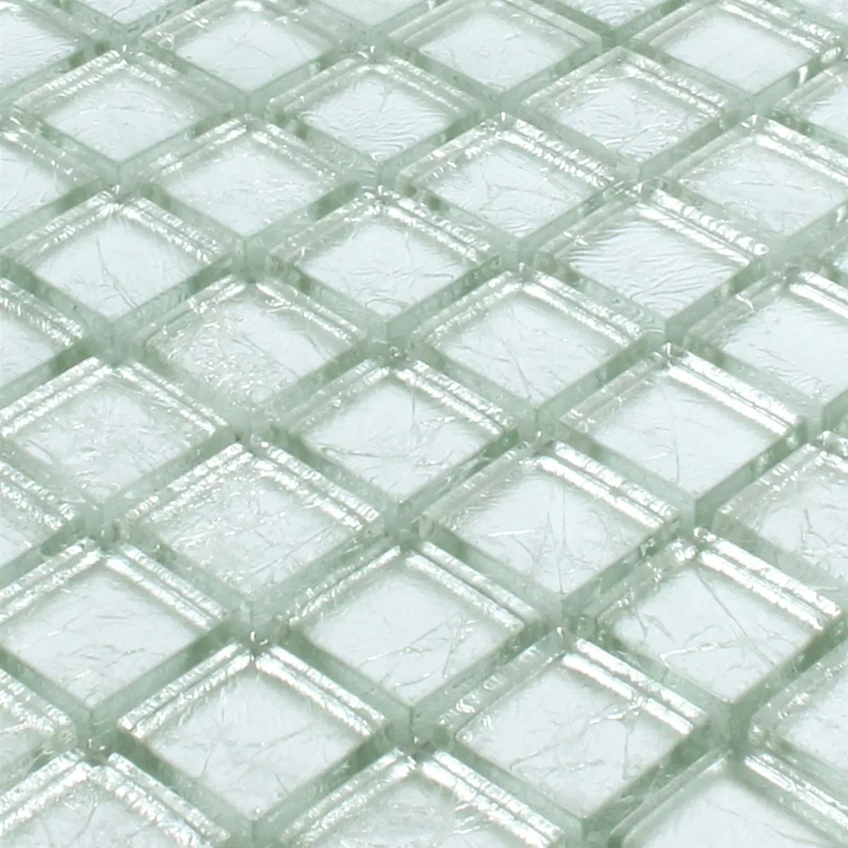 Mosaikfliesen Glas Lucca Silber 23x23x8mm