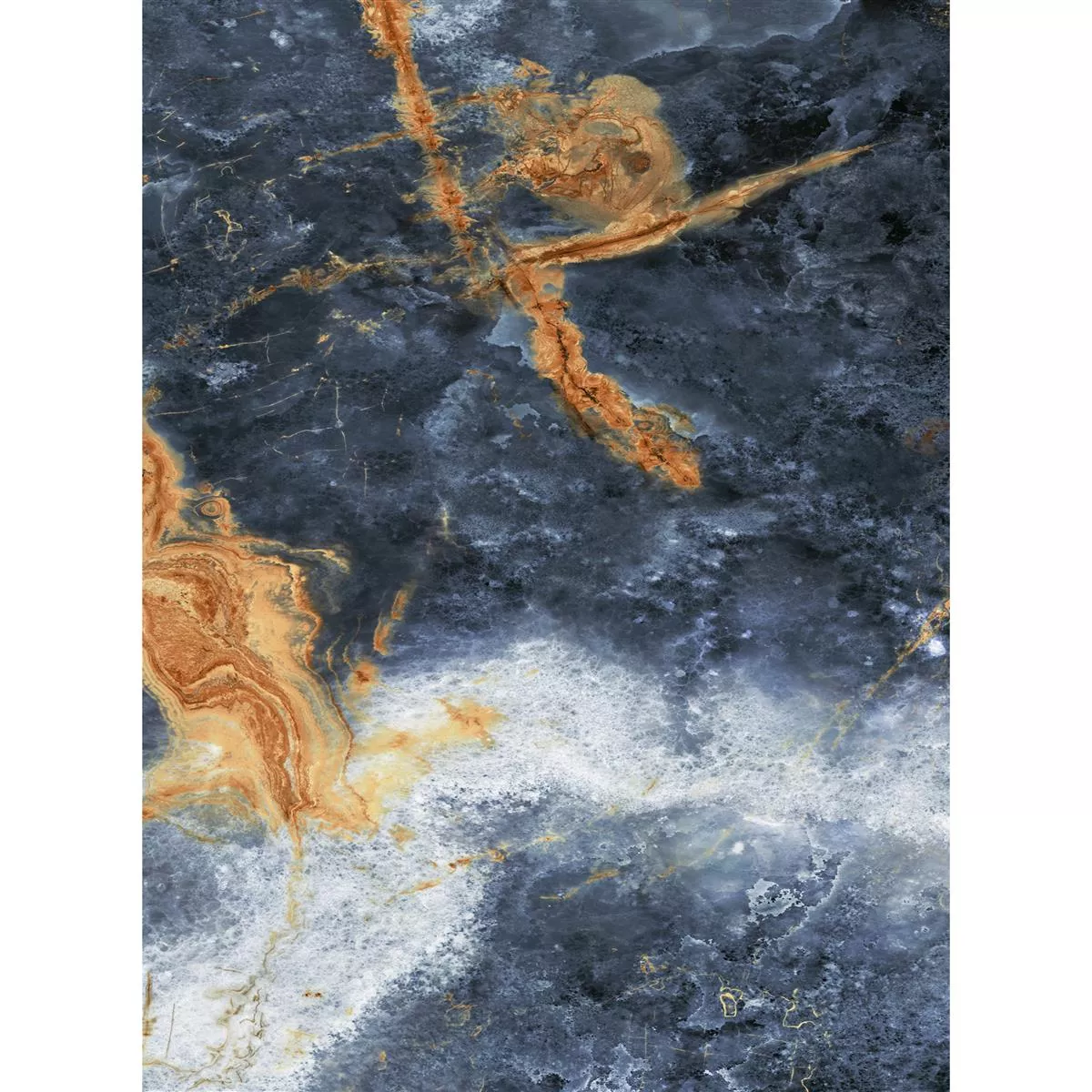 Muster Bodenfliese Joliet Blau Gold Poliert 60x120cm