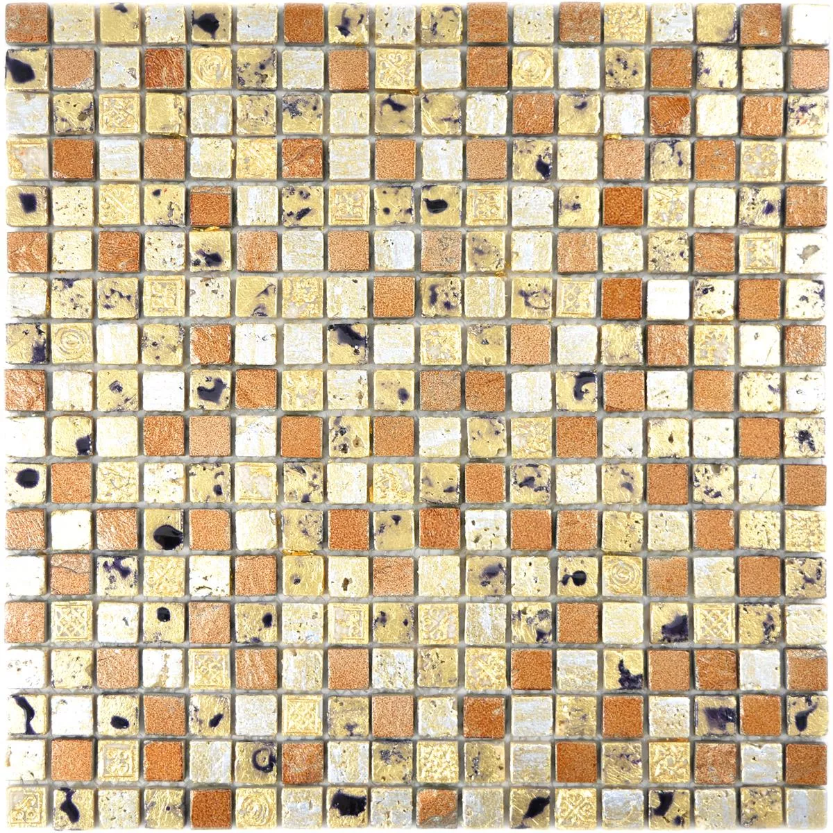 Pietra Naturale Resin Mosaico Lucky Oro Bronzo
