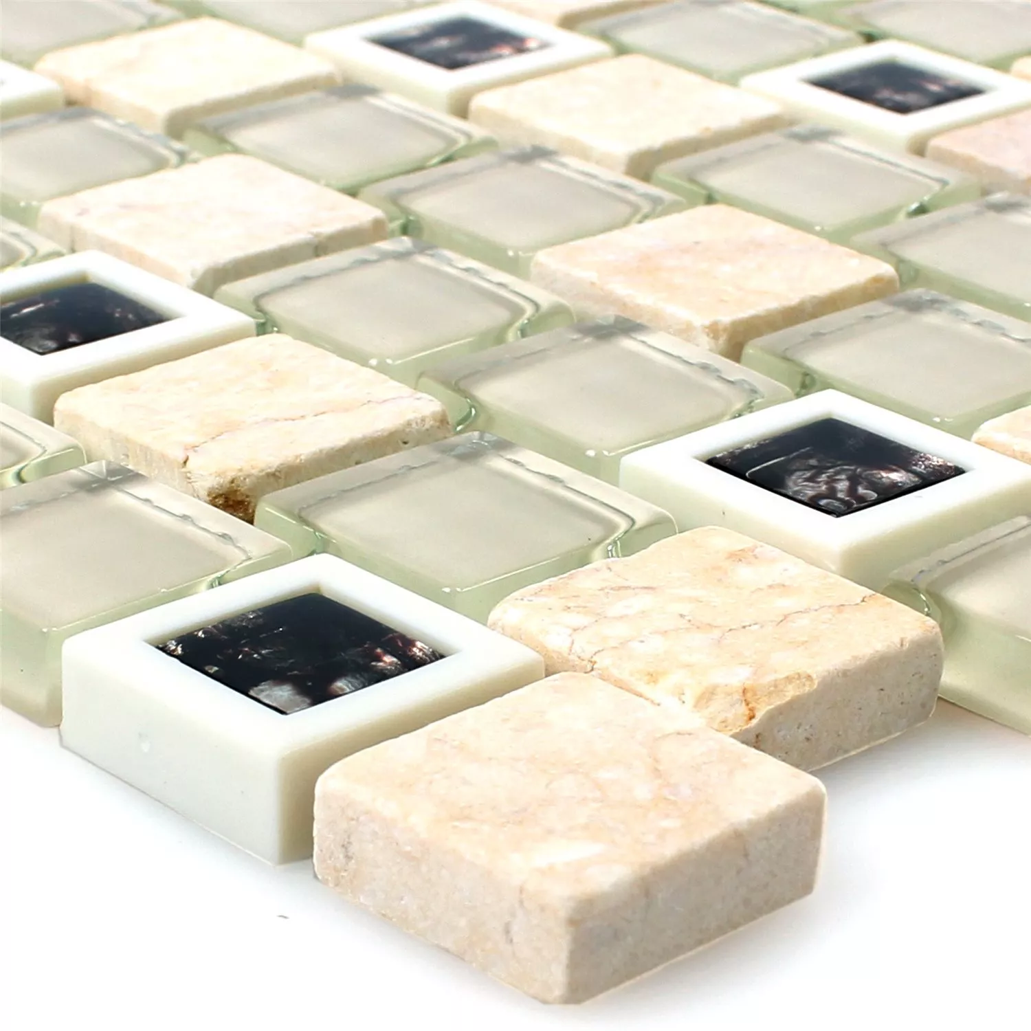 Verre Plastique Pierre Naturelle Mosaïque Carrelage Historico Beige Mix