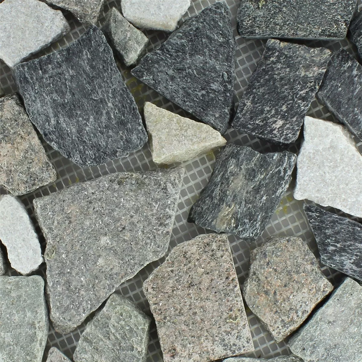 Mosaikfliesen Marmor Bruch Basalt