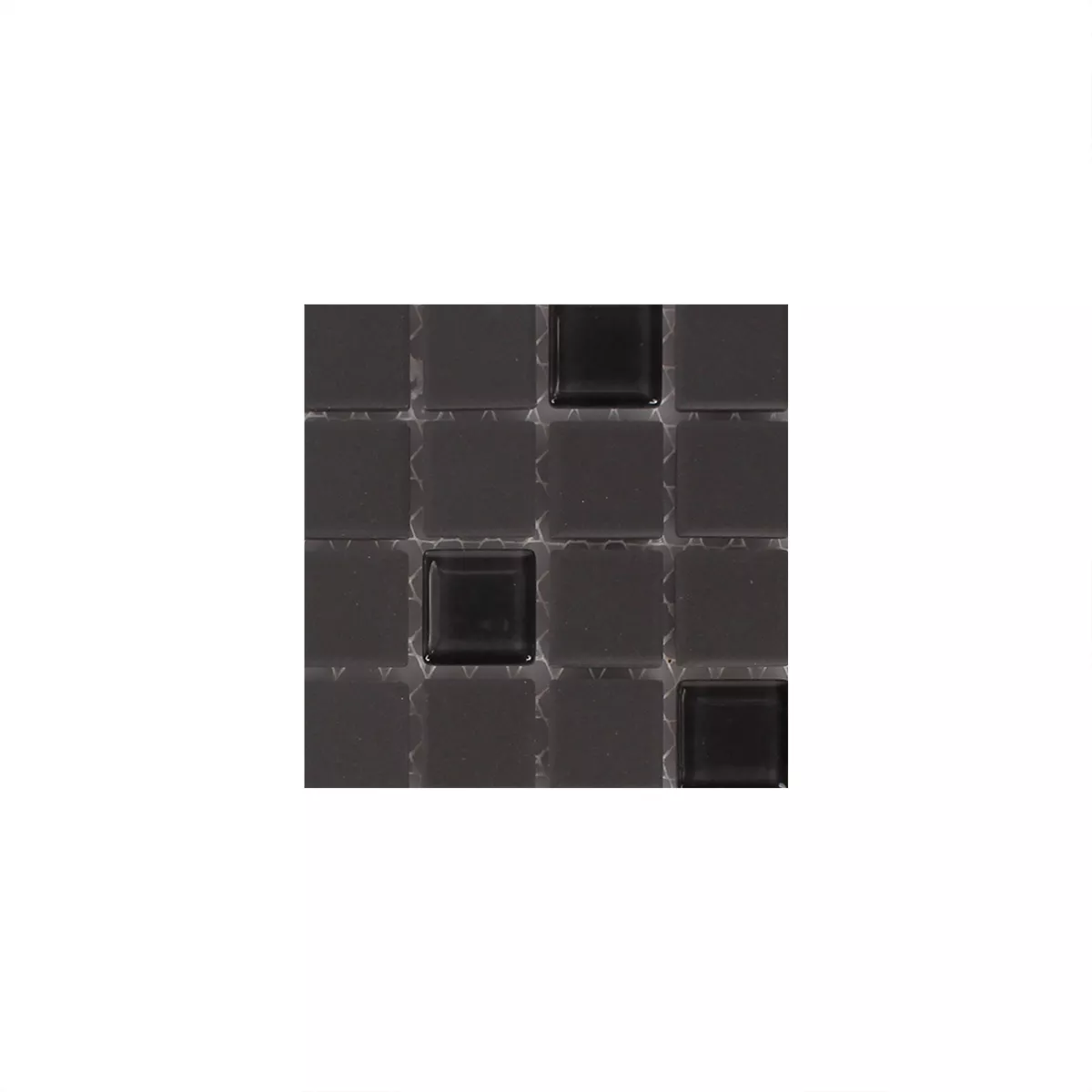 Muster von Mosaikfliesen Unglasiert Garden Schwarz Quadrat