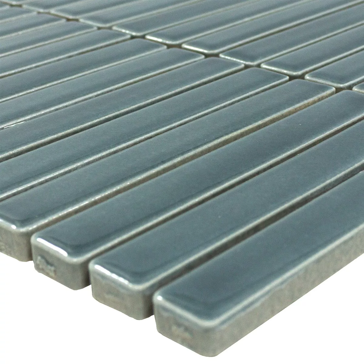 Mosaïque Carrelage Wallachia Gris Brillant 12x92x8 mm