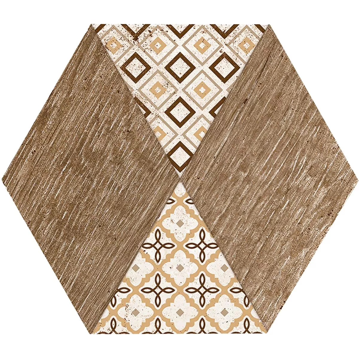 Grès Cérame Pleine Masse Carrelage Isfahan Hexagone Beige 22,5 x 25,9cm