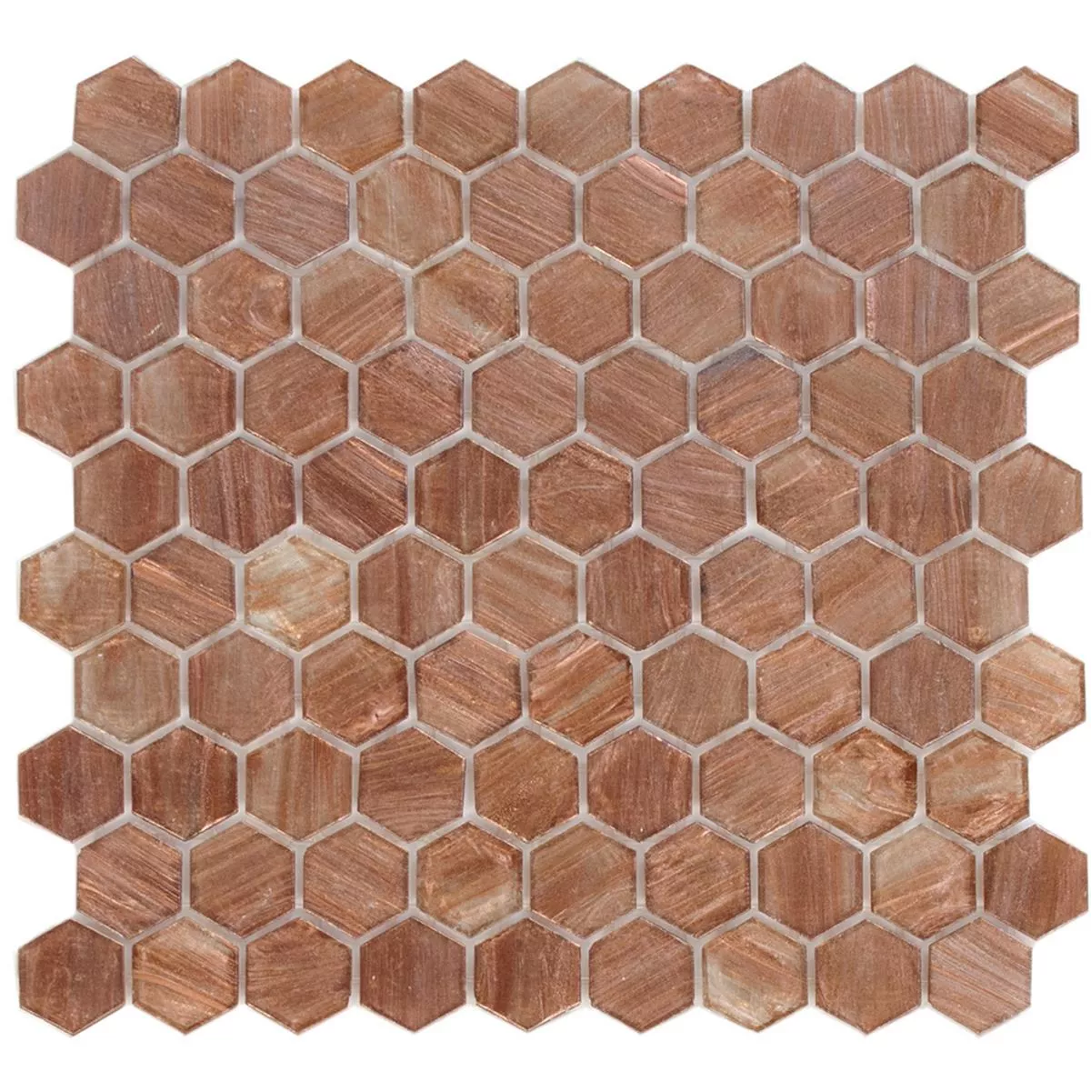 Glasmosaik Fliesen Trend-Vi Hexagonall 222 Kupfer Braun