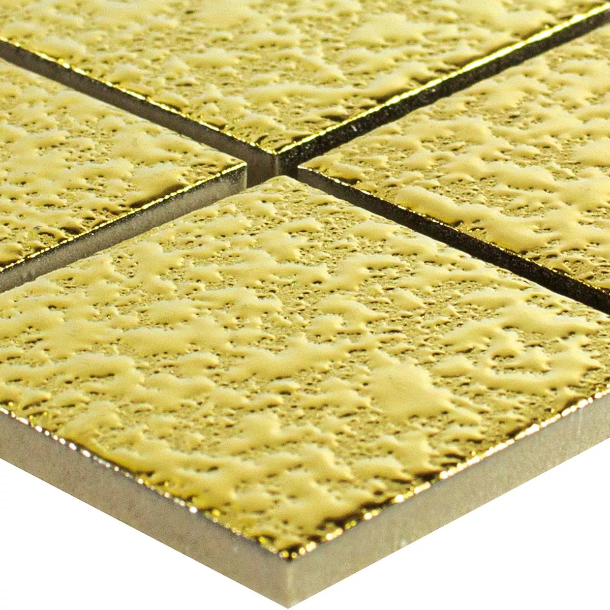 Campione Ceramica Mosaico Piastrelle Jackson Oro Battuto