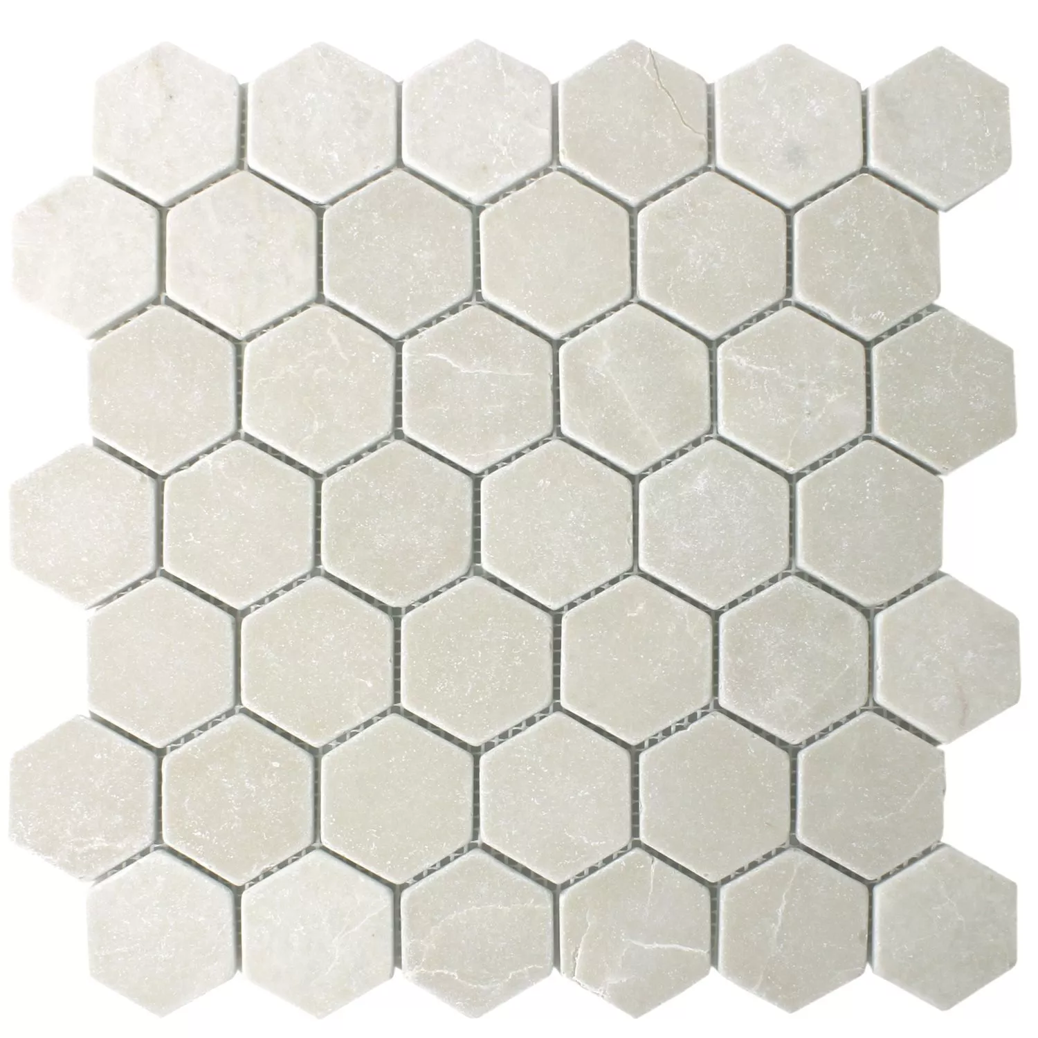 Muster von Mosaikfliesen Marmor Tarsus Hexagon Beige