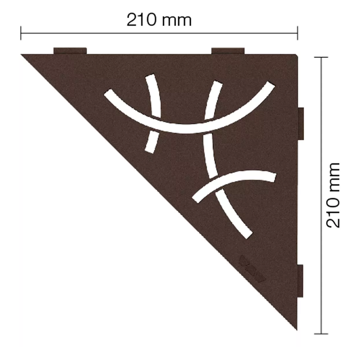 Schlüter mensola da parete triangolare 21x21 cm Curve Bronzo