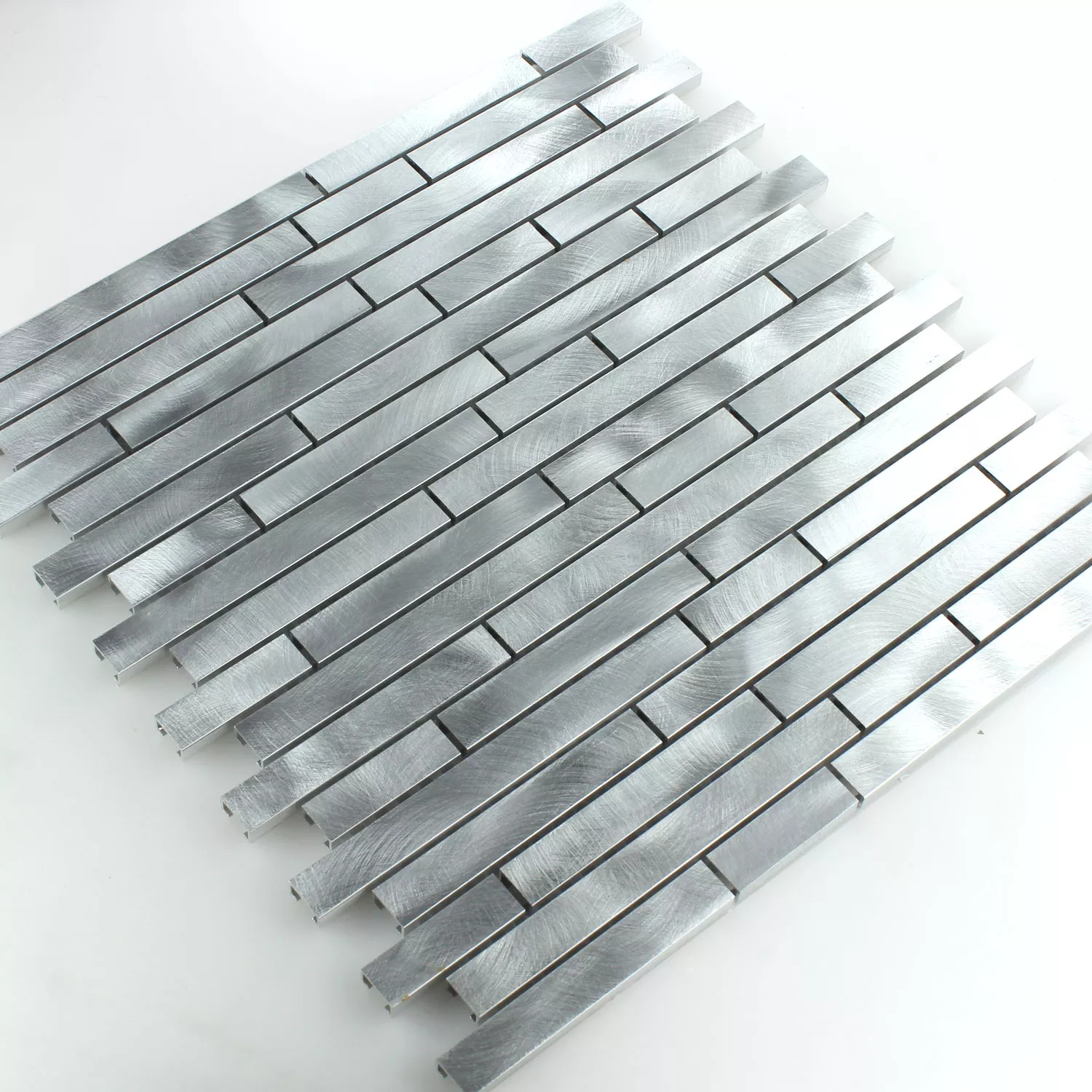 Mosaikfliesen Aluminium Metall Silber Mix