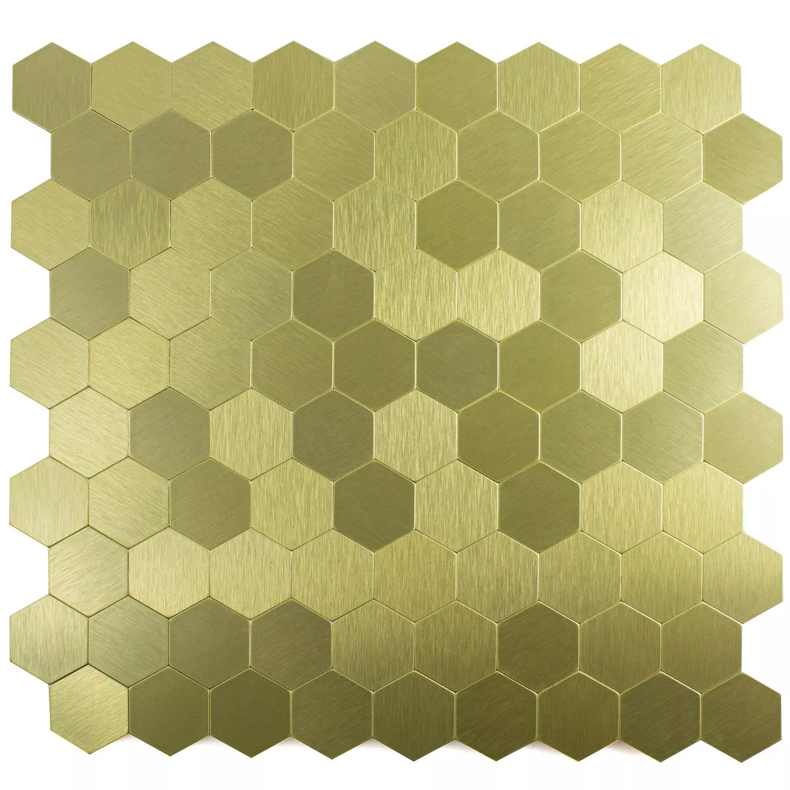 Muster von Mosaikfliesen Metall Selbstklebend Vryburg Gold Hexagon