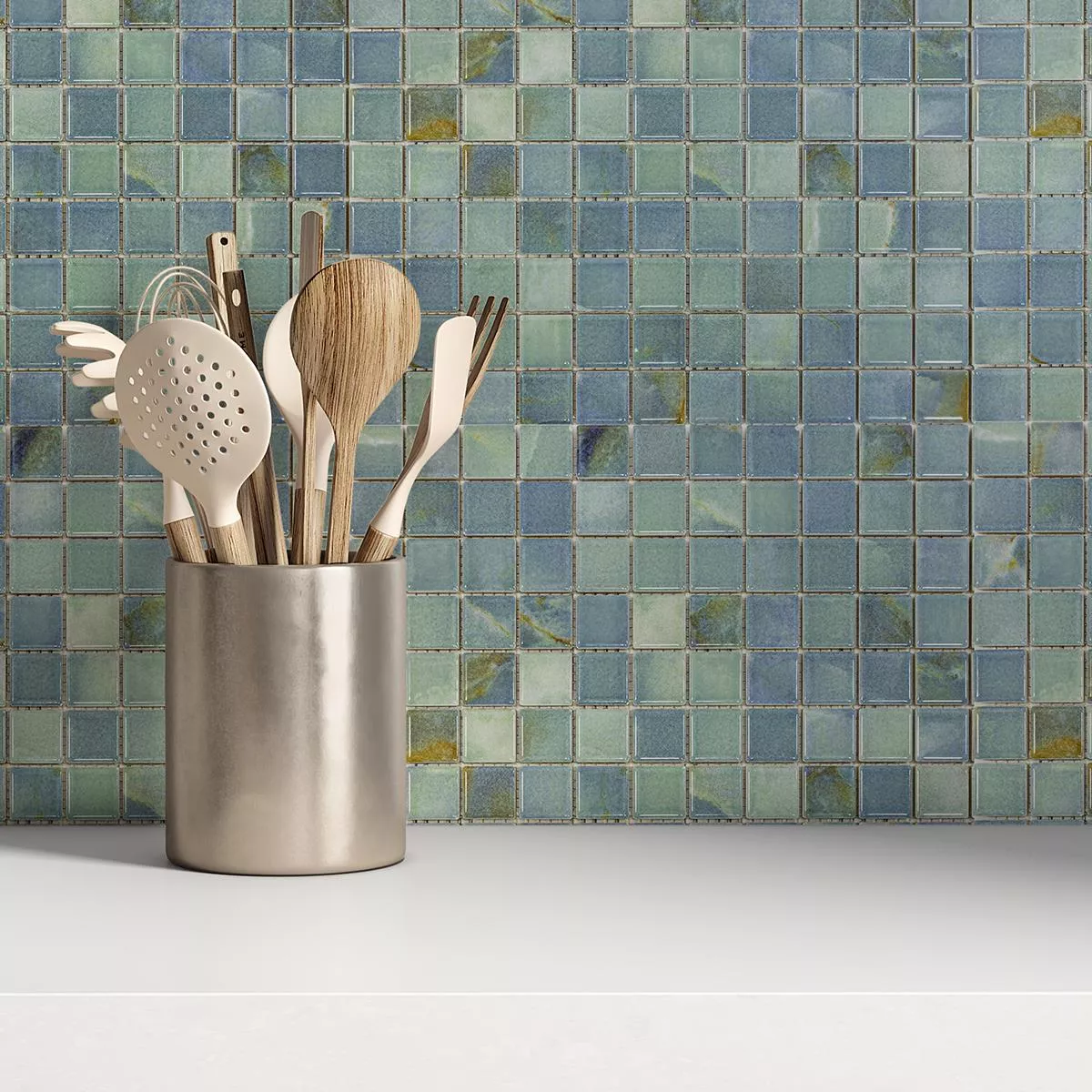 Ceramica Mosaico Piastrelle Elysium Marmo Ottica Cielo Blu 23