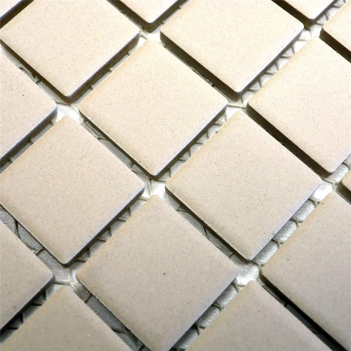 Muster von Keramikmosaik Miranda Rutschhemmend Hellbeige Unglasiert Q25