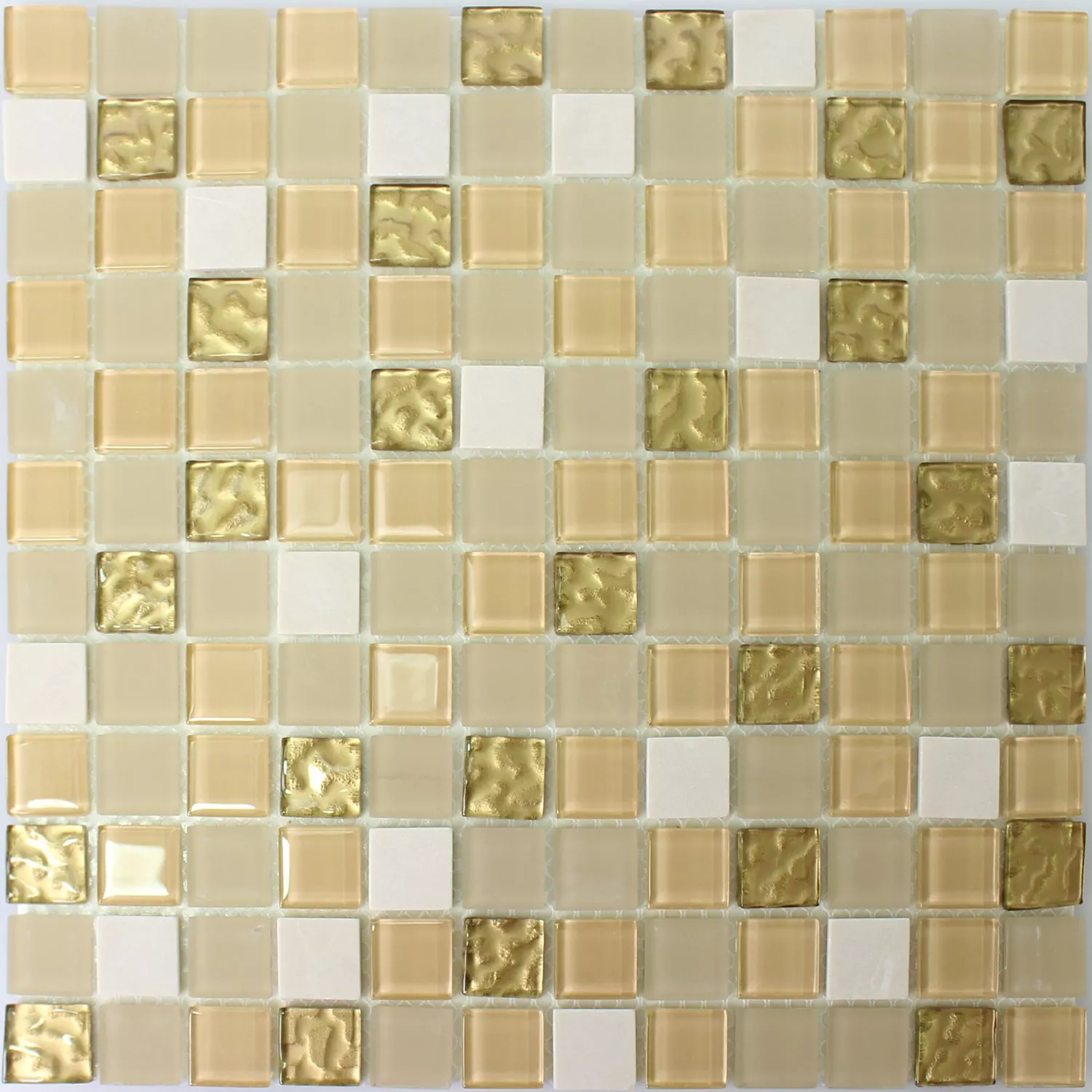 Selbstklebende Mosaikfliesen Naturstein Glas Gold