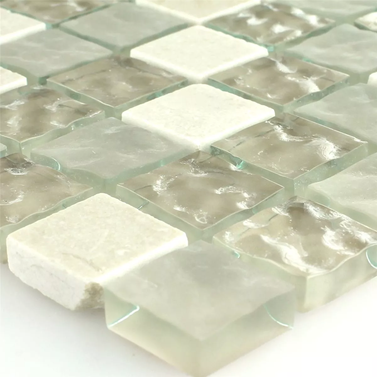 Mosaikfliesen Glas Marmor Barbuda Creme