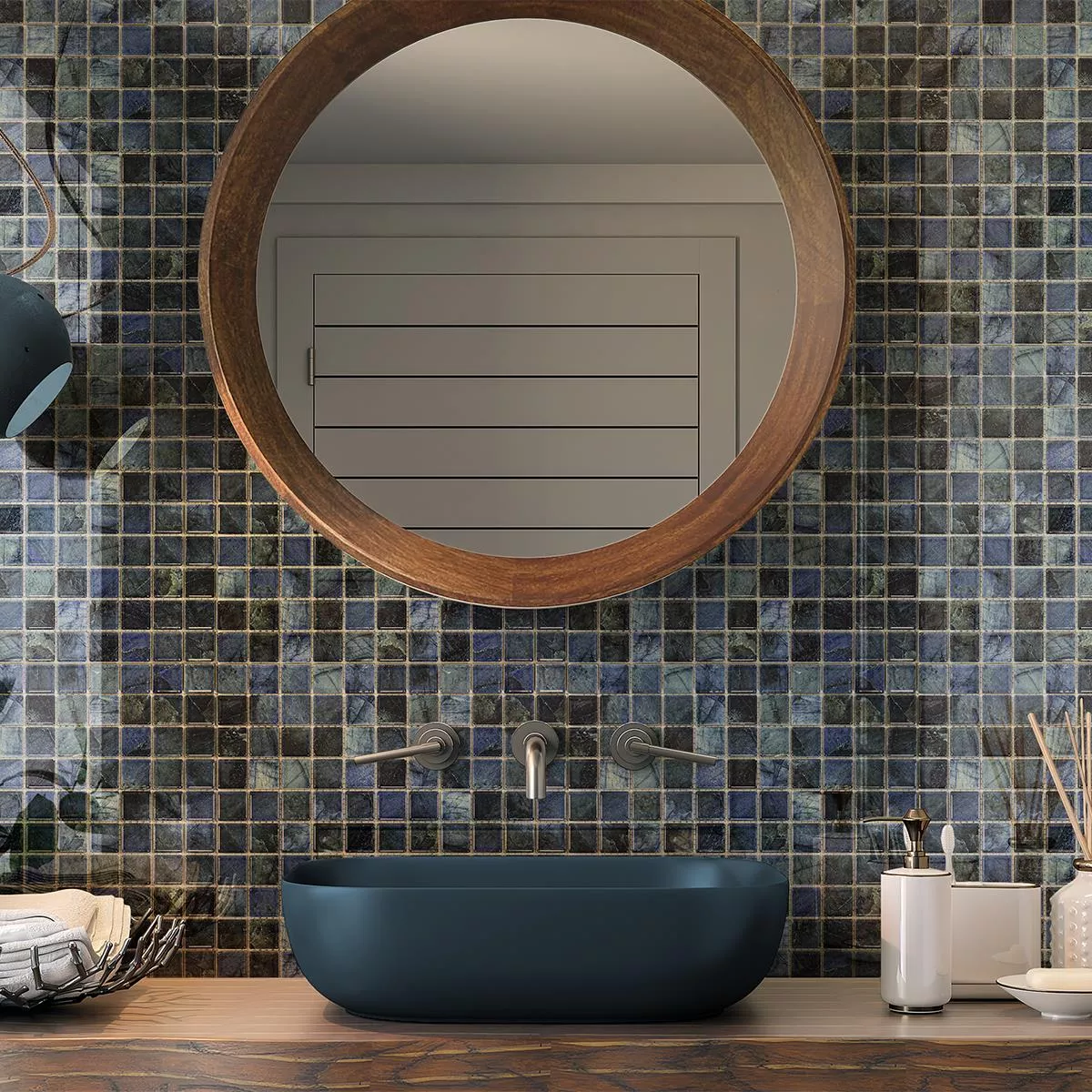 Ceramica Mosaico Piastrelle Elysium Marmo Ottica Blu 23