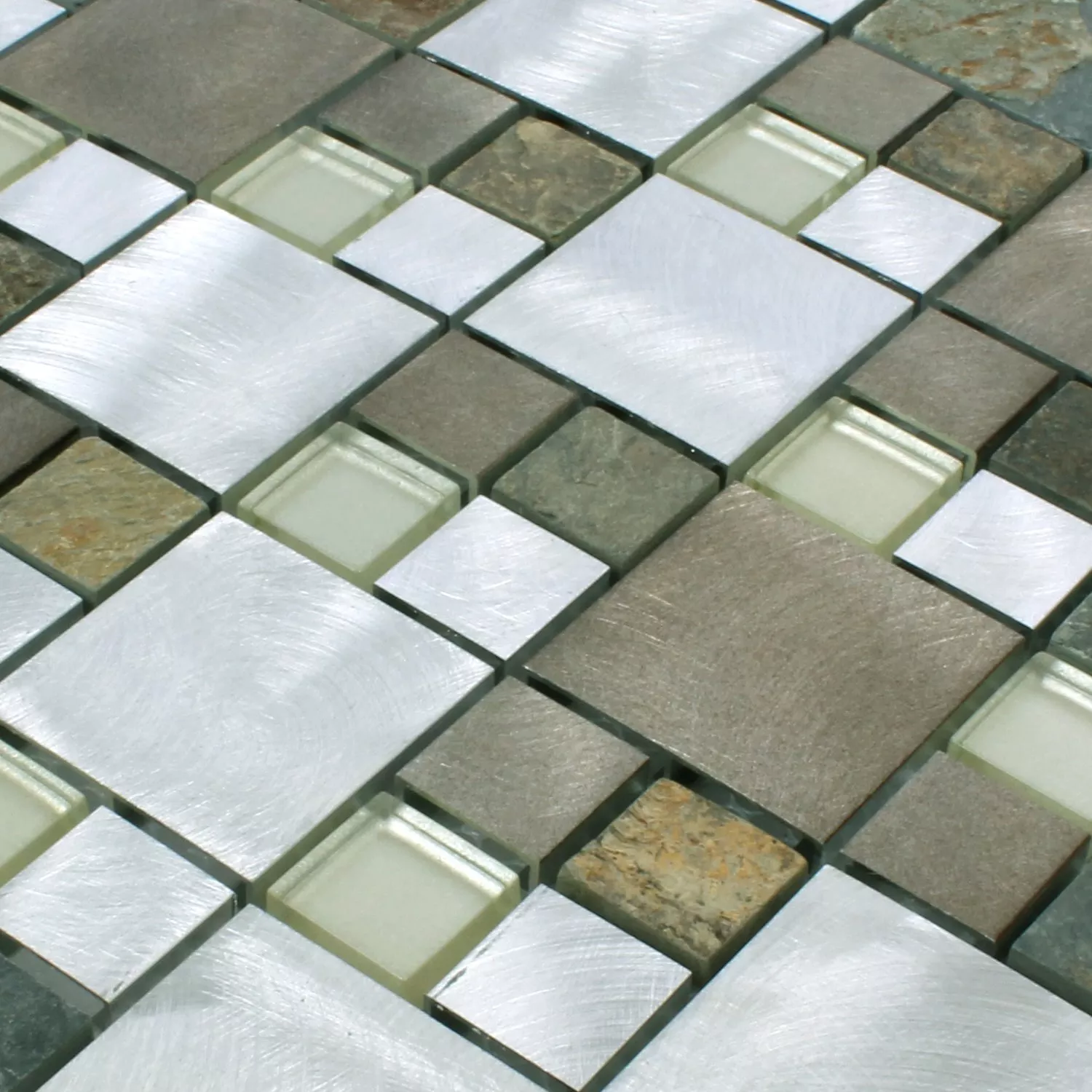 Campione Mosaico Pietra Naturale Vetro Alluminio Banzai