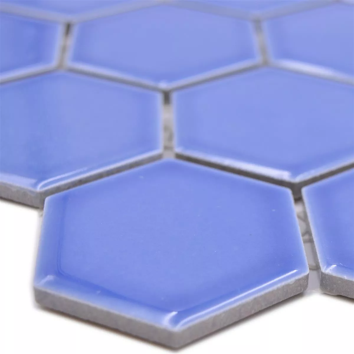 Campione da Ceramica Mosaico Salomon Esagono Blu Chiaro H51