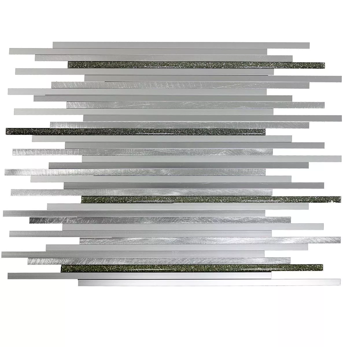Aluminium Metall Mosaik Fliesen Bilbao Stripes Silber