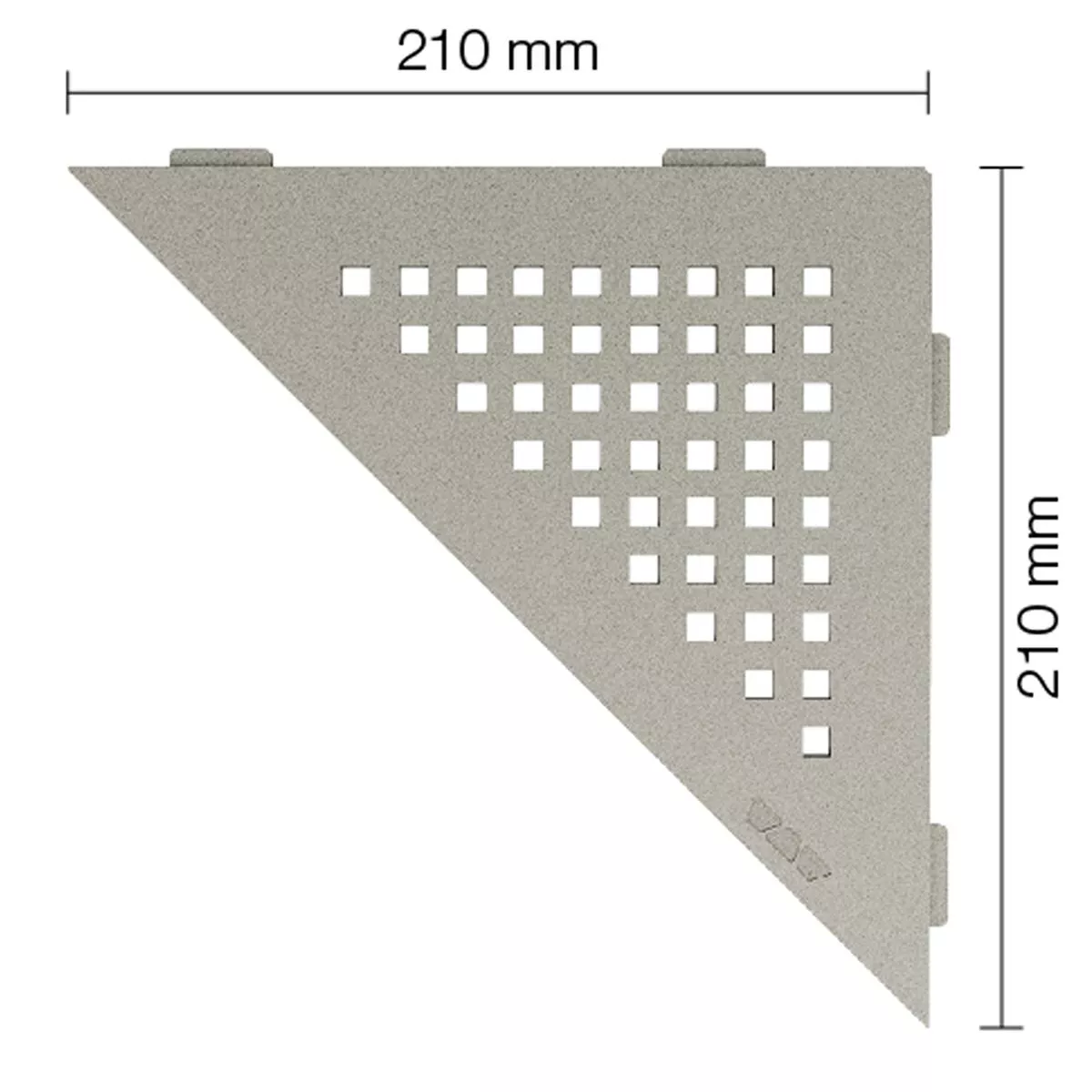 Mensola a muro Mensola per doccia Schlüter triangolo 21x21 cm quadrato grigio