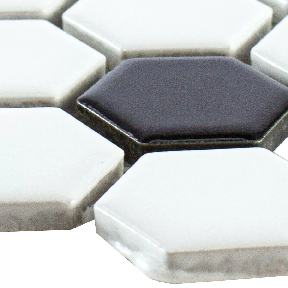 Campione Ceramica Mosaico Gosford Nero Bianco