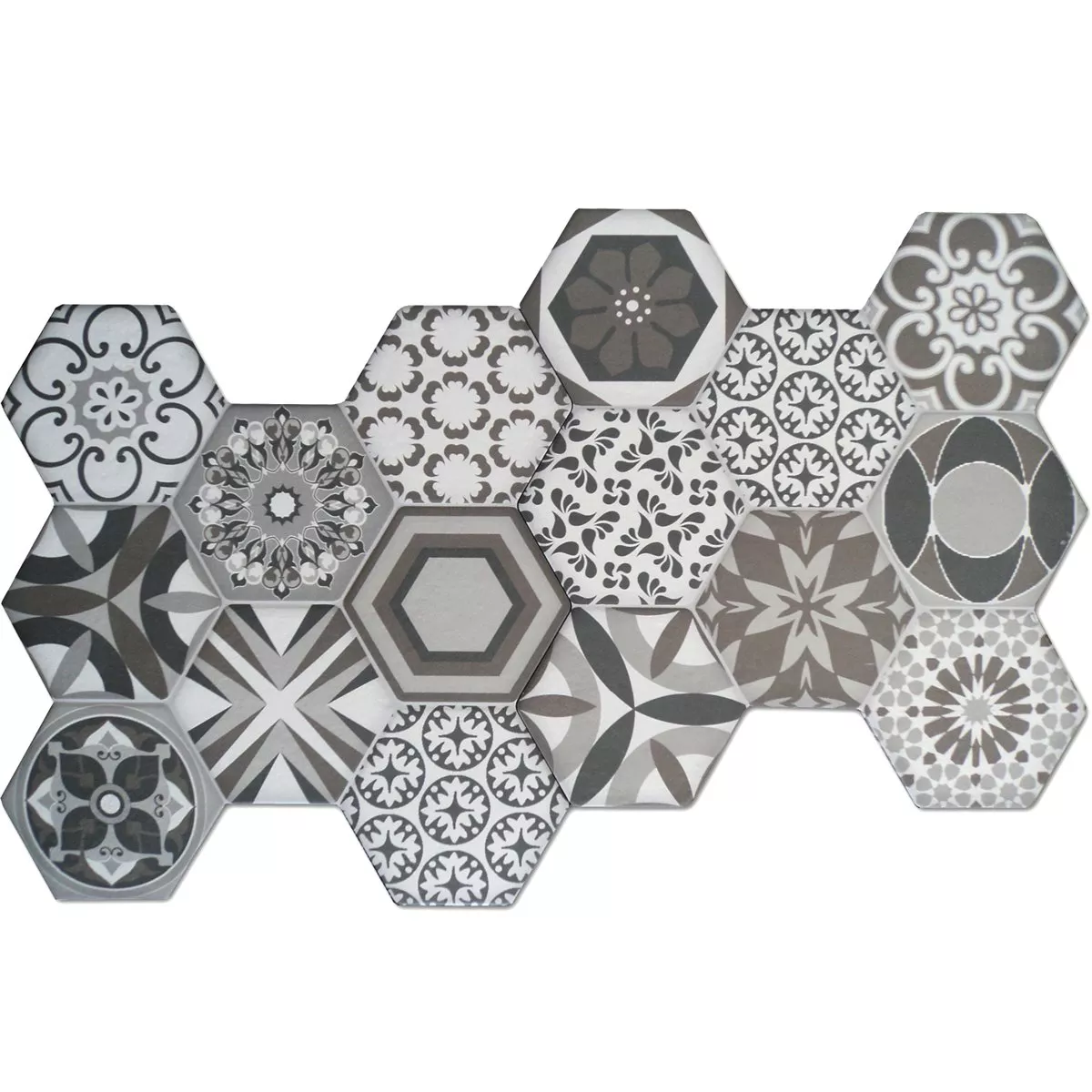 Bodenfliesen Hexagon Zement Retro Optik 45x45cm