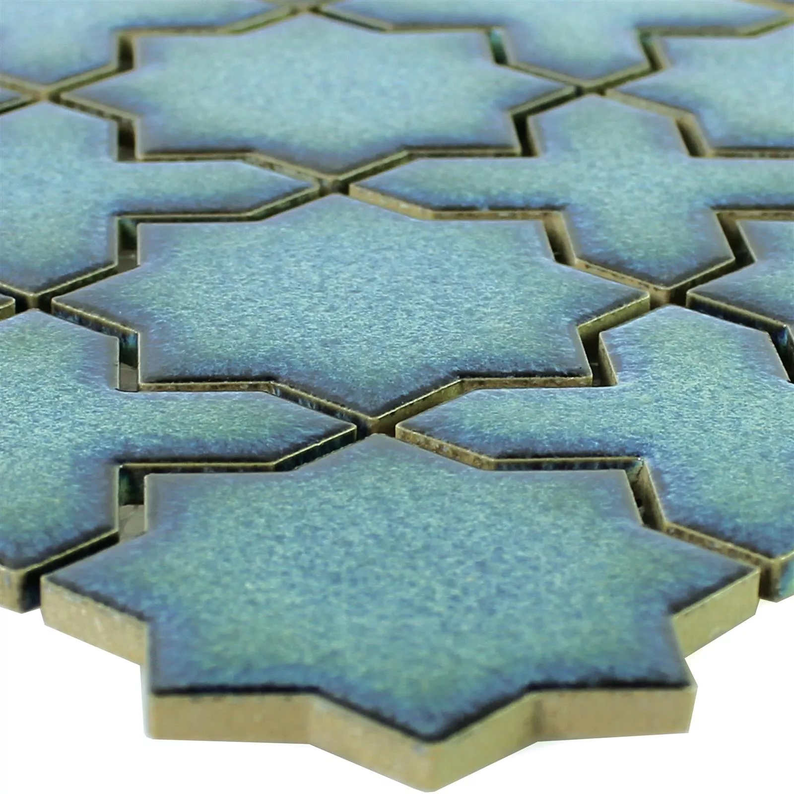 Ceramica Mosaico Piastrelle Puebla Stella Blu