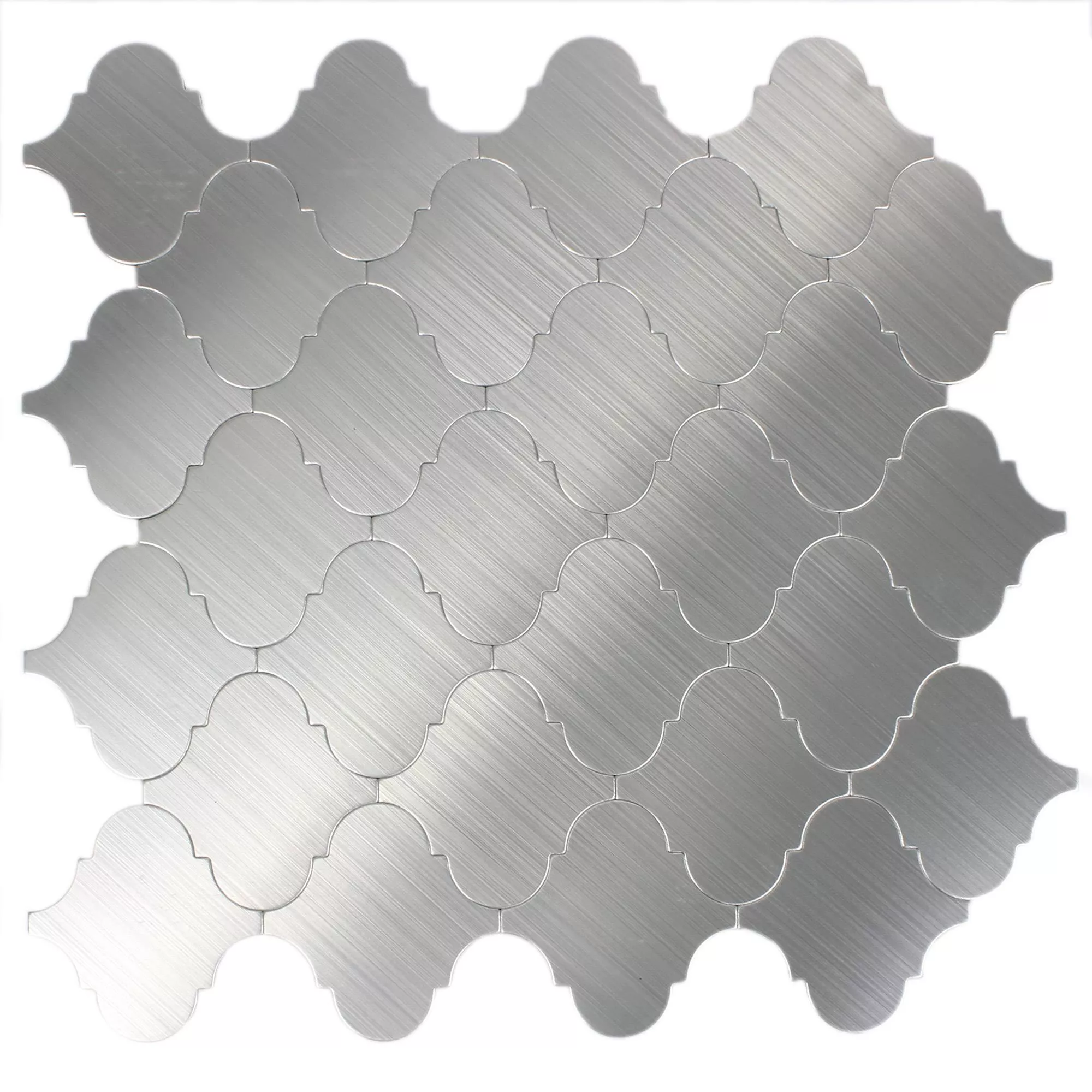 Muster von Mosaikfliesen Metall Selbstklebend Ensenada Silber