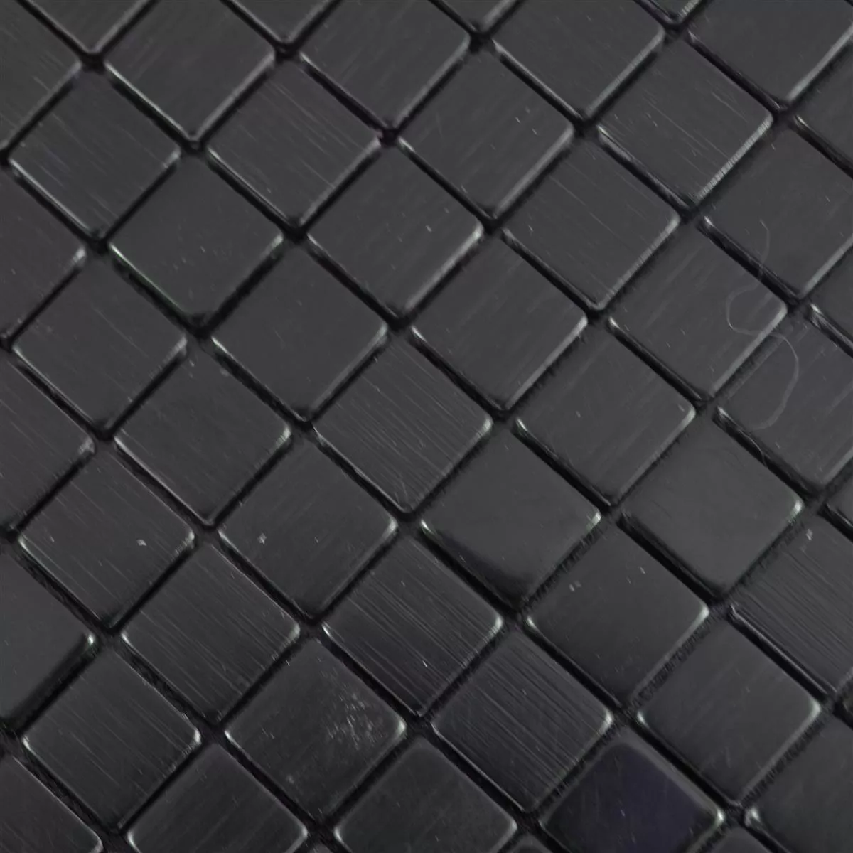 Metall Mosaikfliesen Wygon Selbstklebend Schwarz 10mm