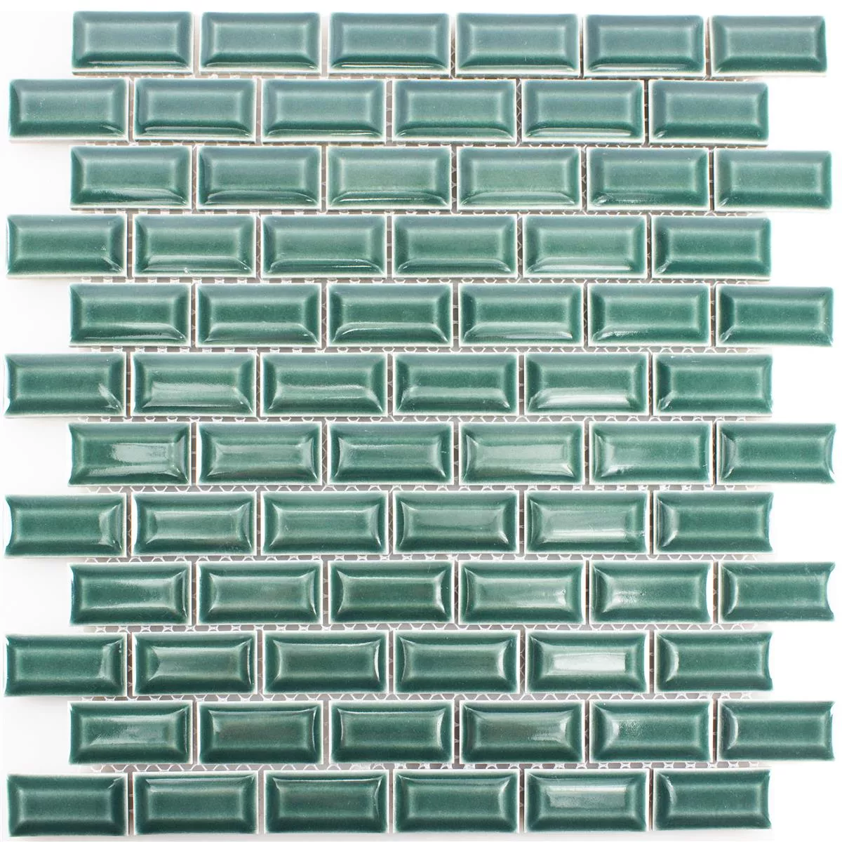 Ceramica Mosaico Piastrelle Organica Metro Verde