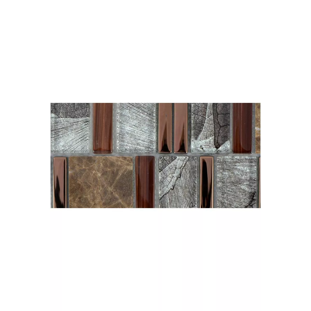 Campione Mosaico Di Vetro Pietra Naturale Piastrelle Hummel Marrone Beige