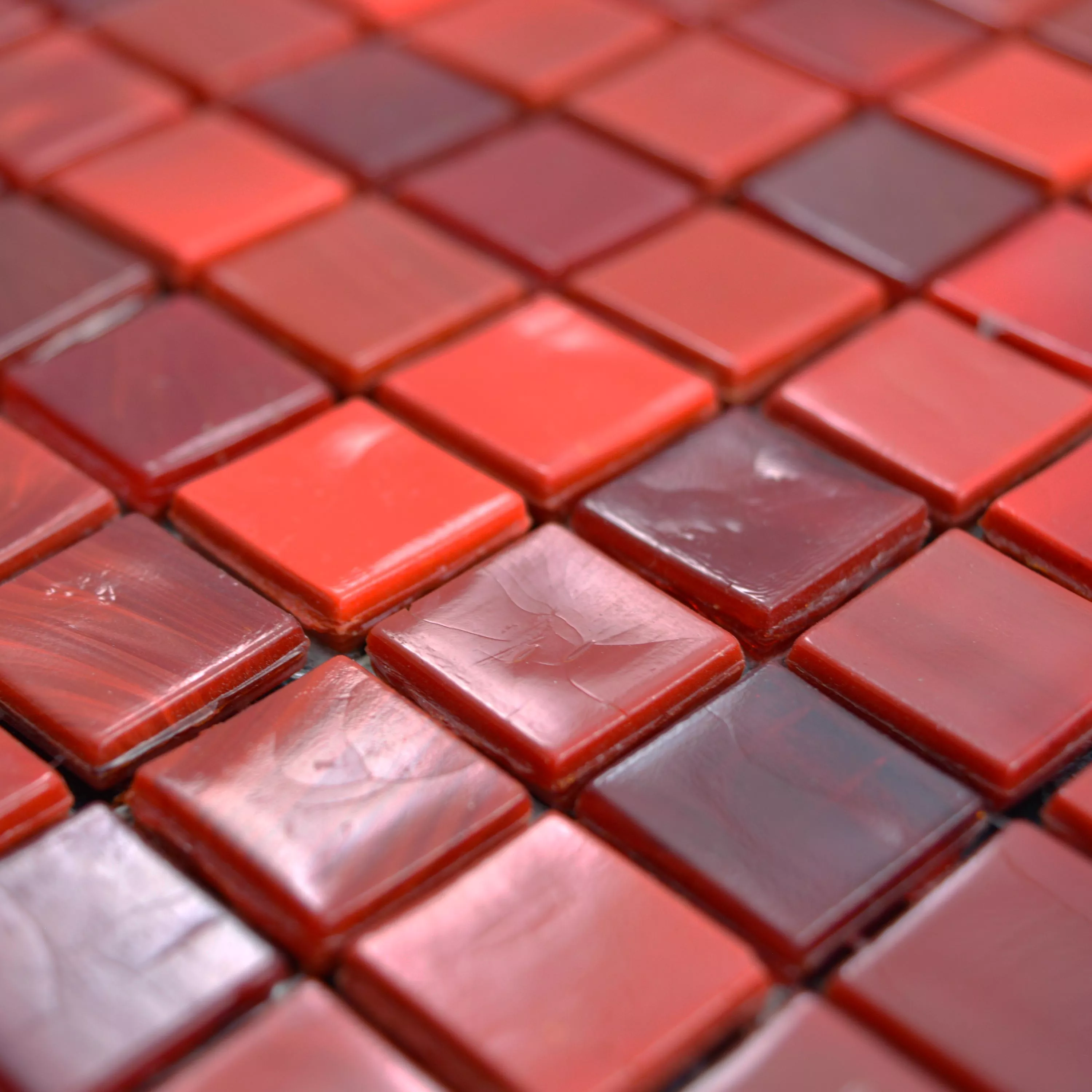 Glas Mosaikfliesen Rexford Perlmutt Effekt Rot
