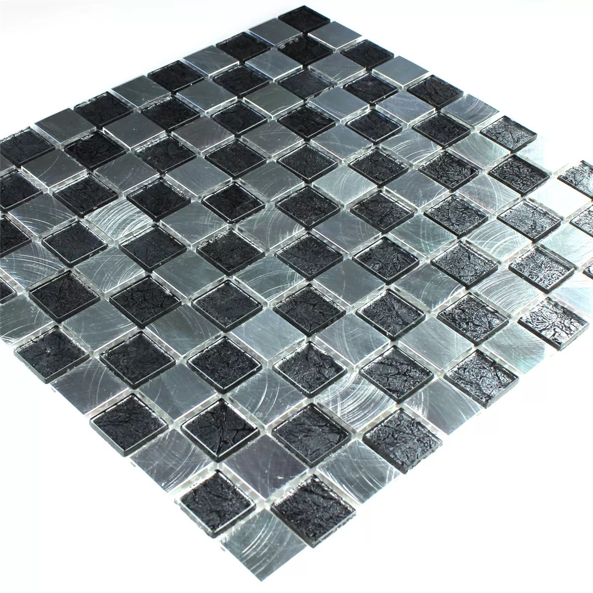 Campione Mosaico Vetro Alluminio Scacchiera 