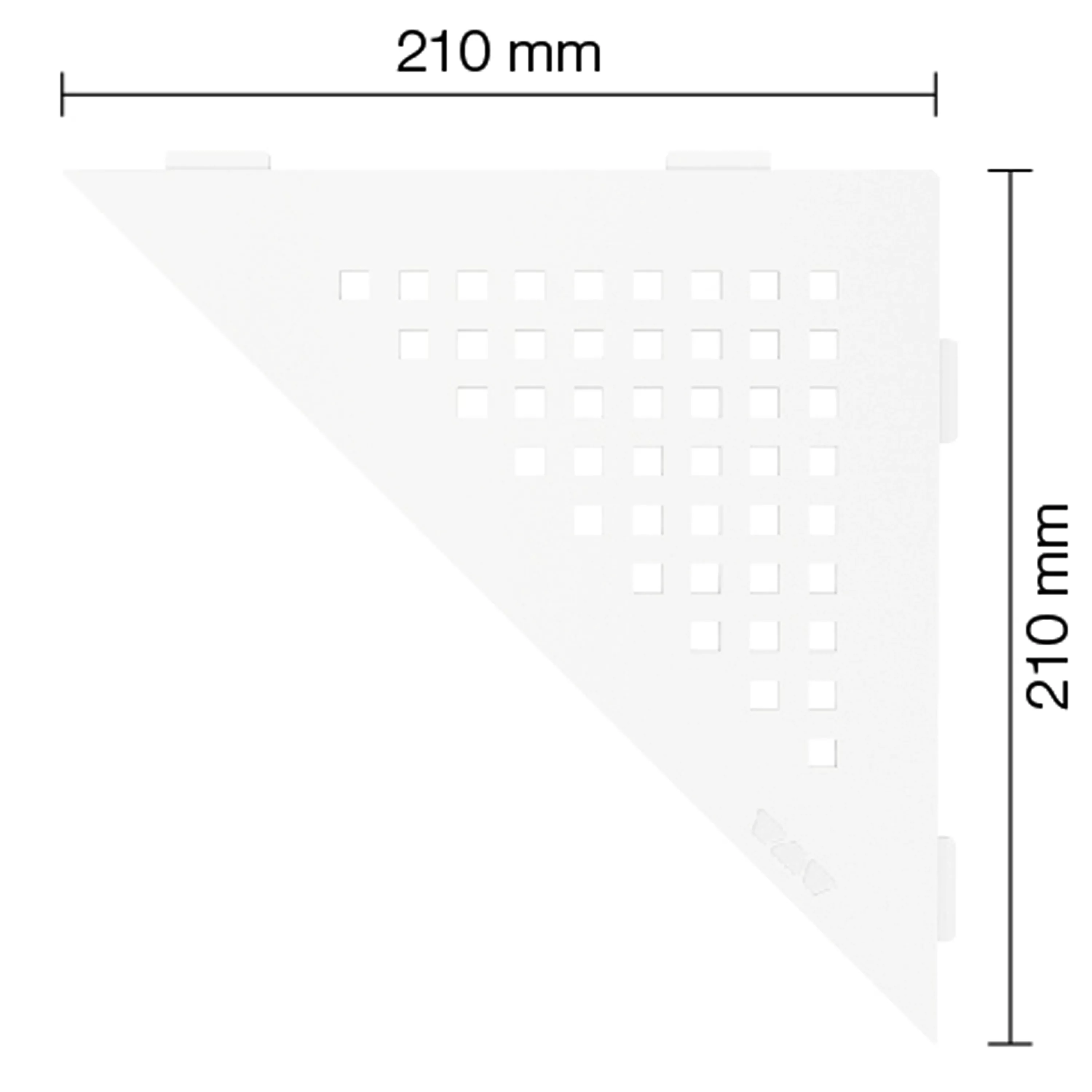 Mensola a muro Mensola per doccia Schlüter triangolo 21x21 cm quadrato bianco