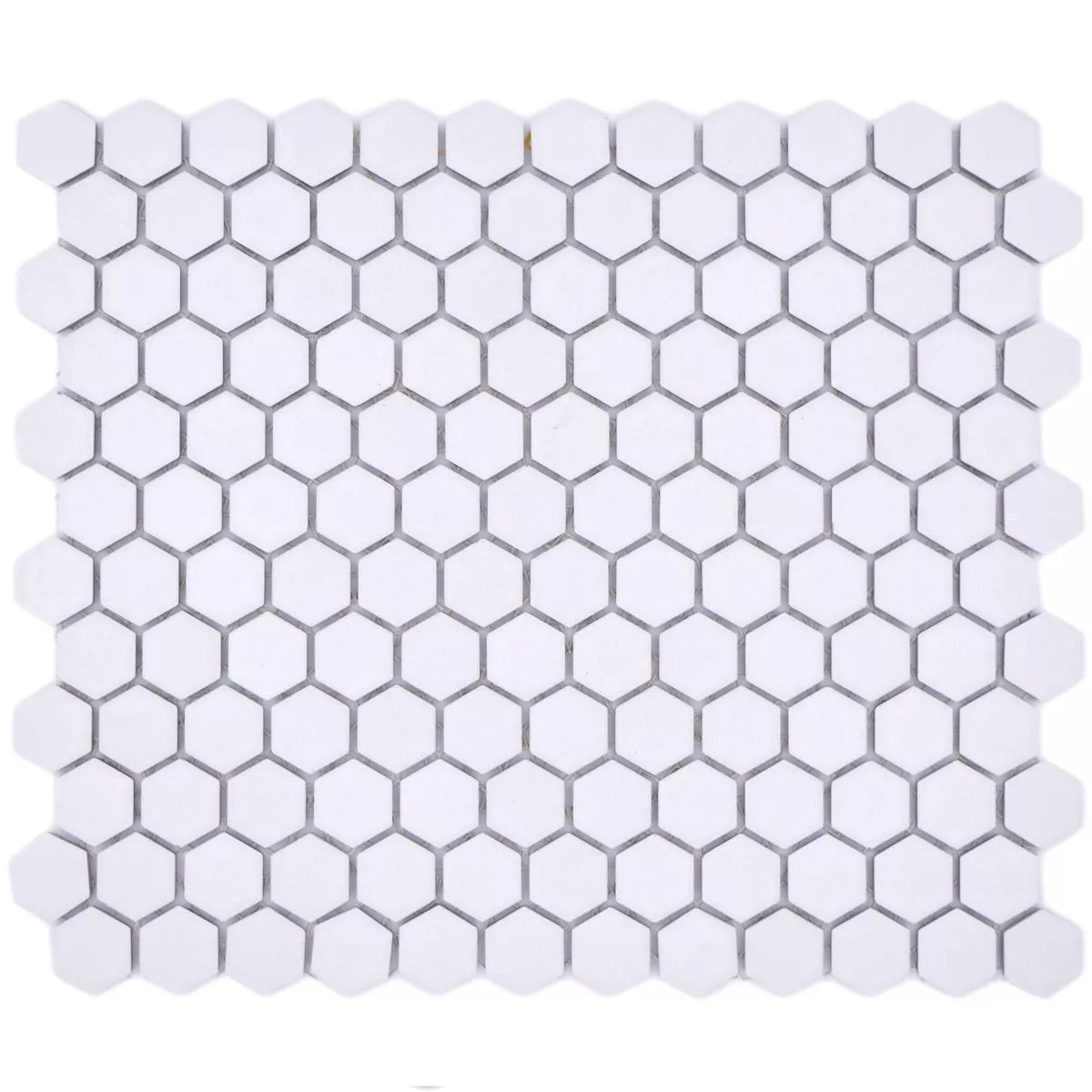 Muster von Keramikmosaik Bismarck R10B Hexagon Weiß H23