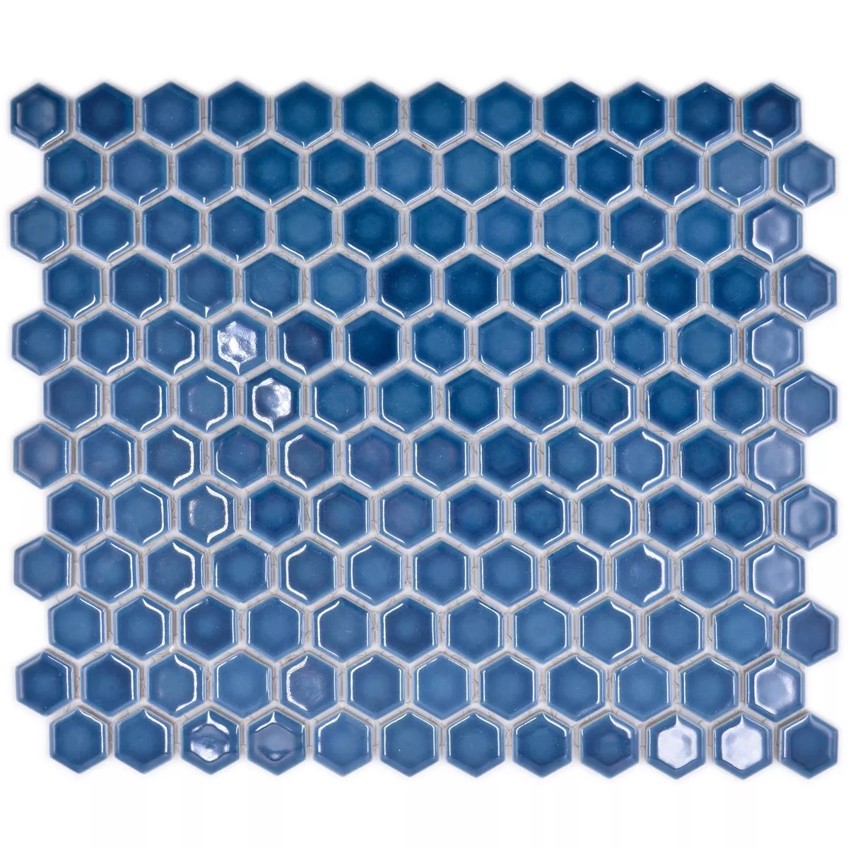 Échantillon de Céramique Mosaïque Salomon Hexagone Bleu Vert H23