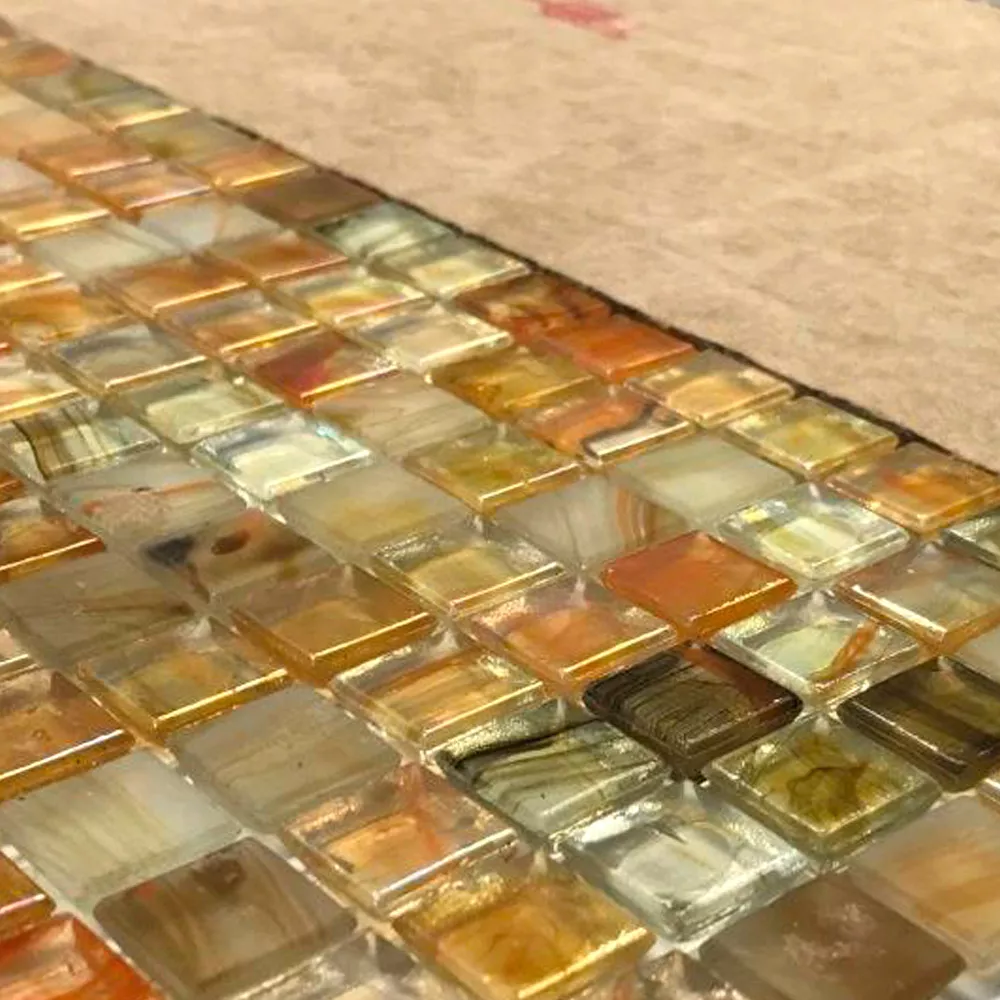 Glas Schwimmbad Pool Mosaik Fliesen Pergamon Beige