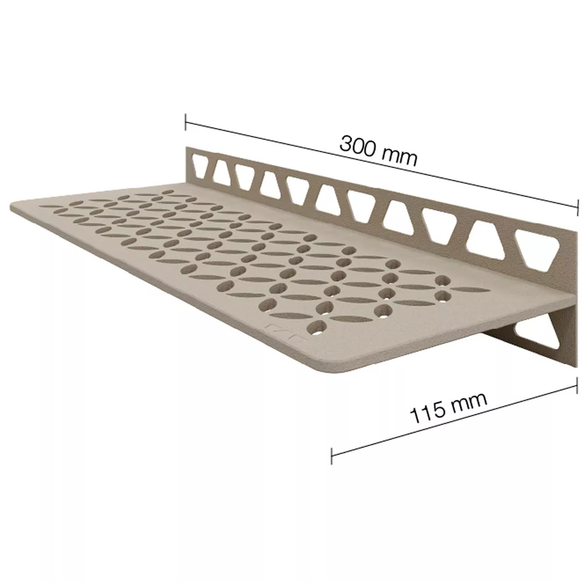 Mensola per doccia Mensola a muro Schlüter rettangolare 30x11,5 cm Crema floreale