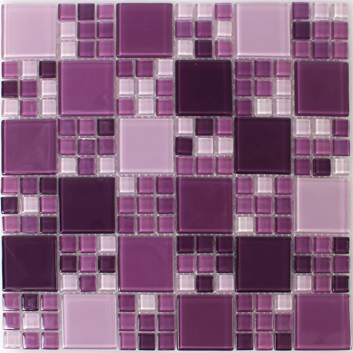 Muster von Glasmosaik Fliesen Purple Mix