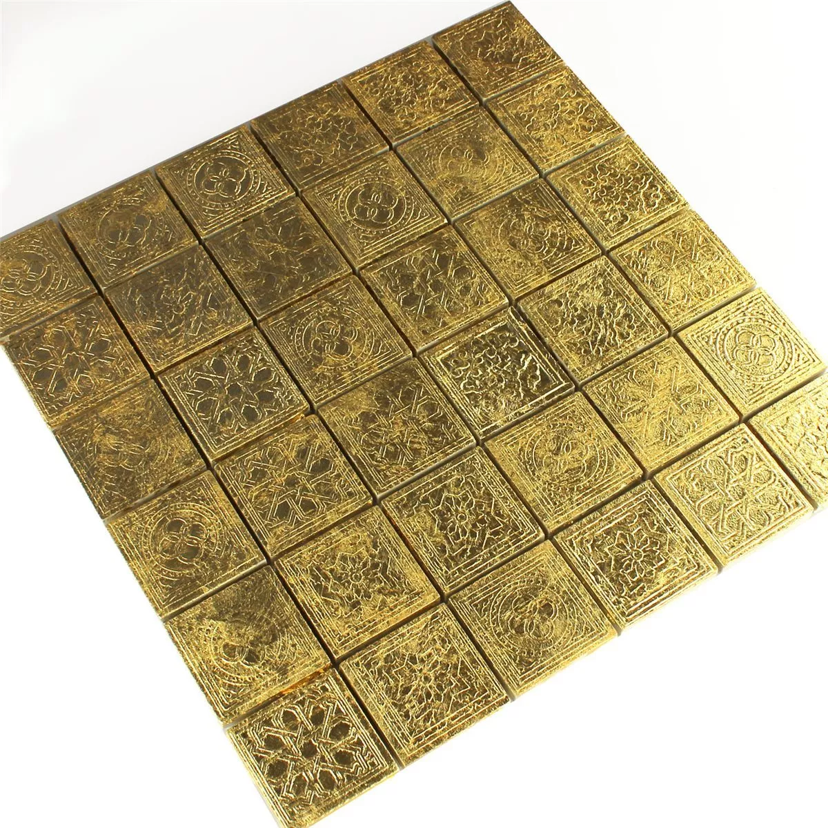 Mosaikfliesen Keramik Gold 48x48x10mm