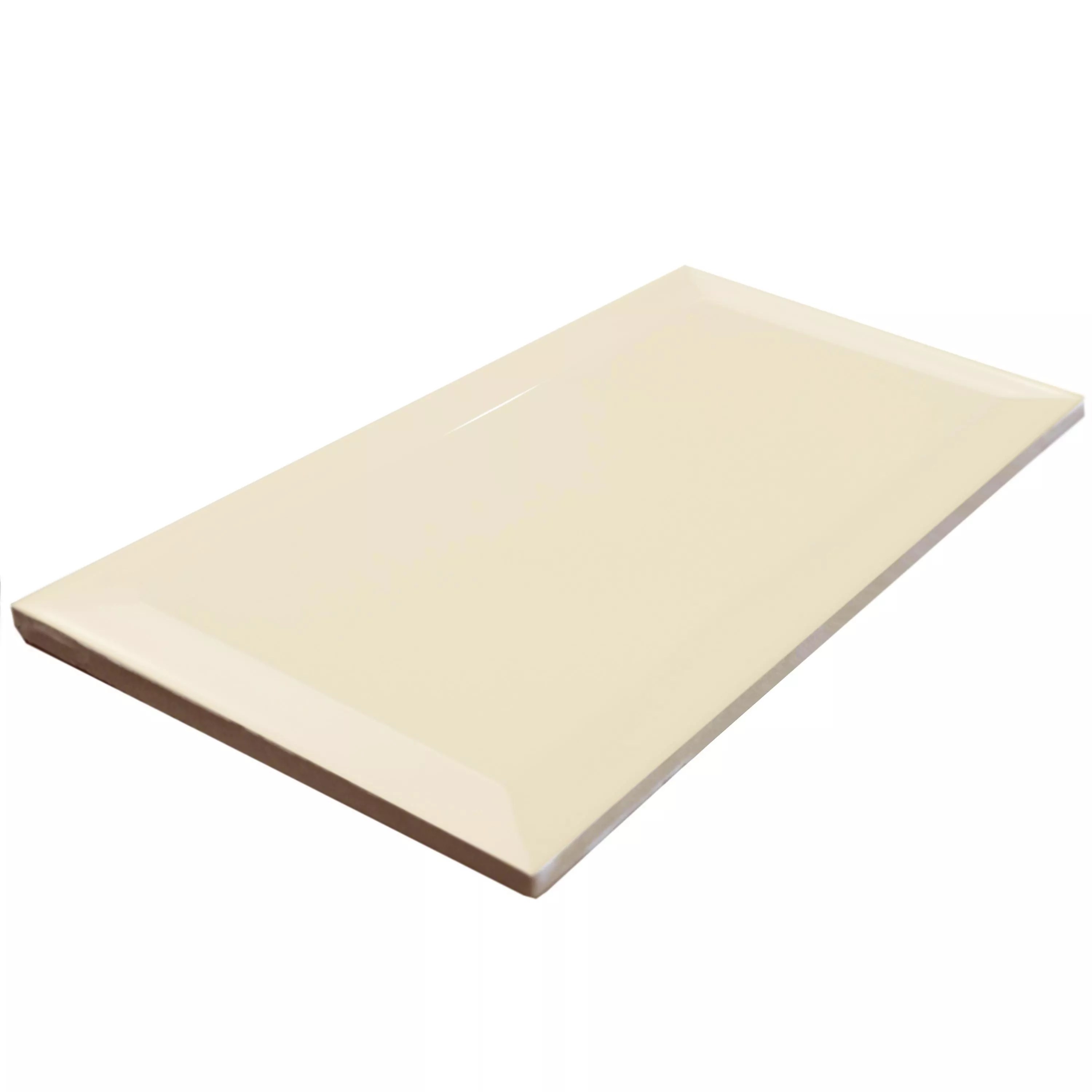 Muster Metro Wandfliesen Brasilia Facette 7,5x15x0,7cm Crema