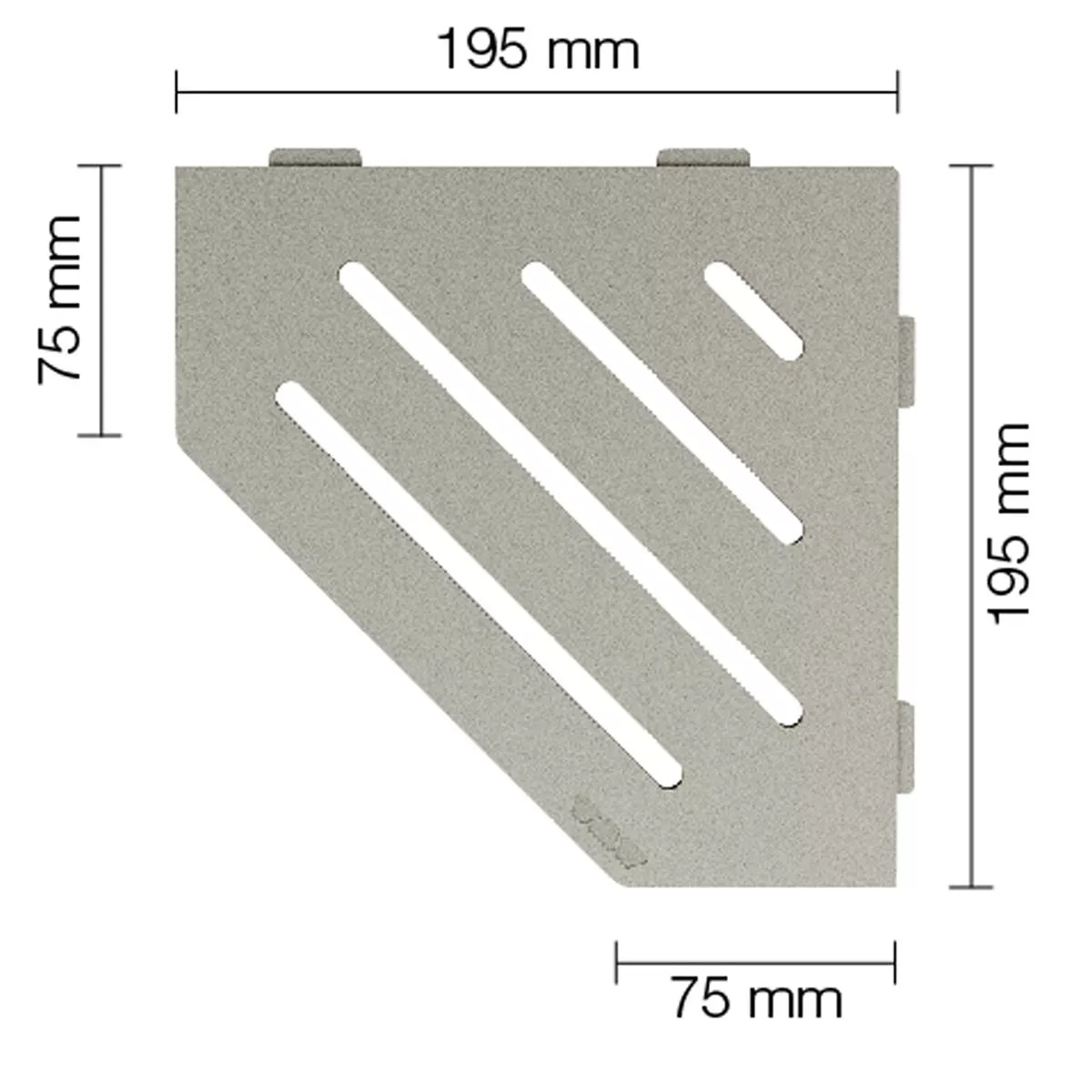 Etagère murale étagère de douche Schlüter 5 angles 19,5x19,5cm Wave Grey