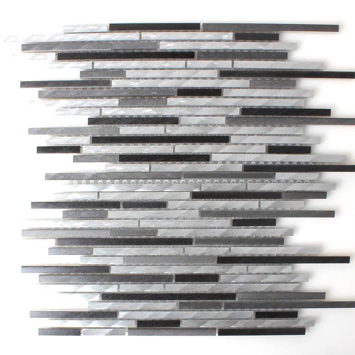 Mosaikfliesen Aluminium Verbund Schwarz Grau