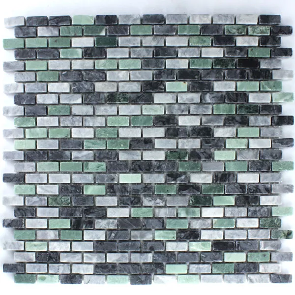 Mosaikfliesen Marmor Gironde Jade Schwarz Grün