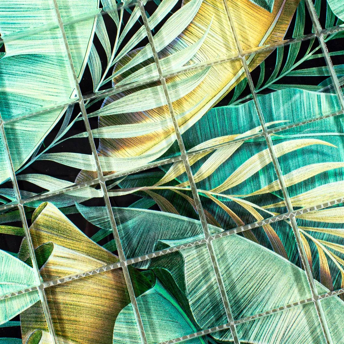 Mosaico Di Vetro Piastrelle Pittsburg Ottica Floreale Verde Marrone