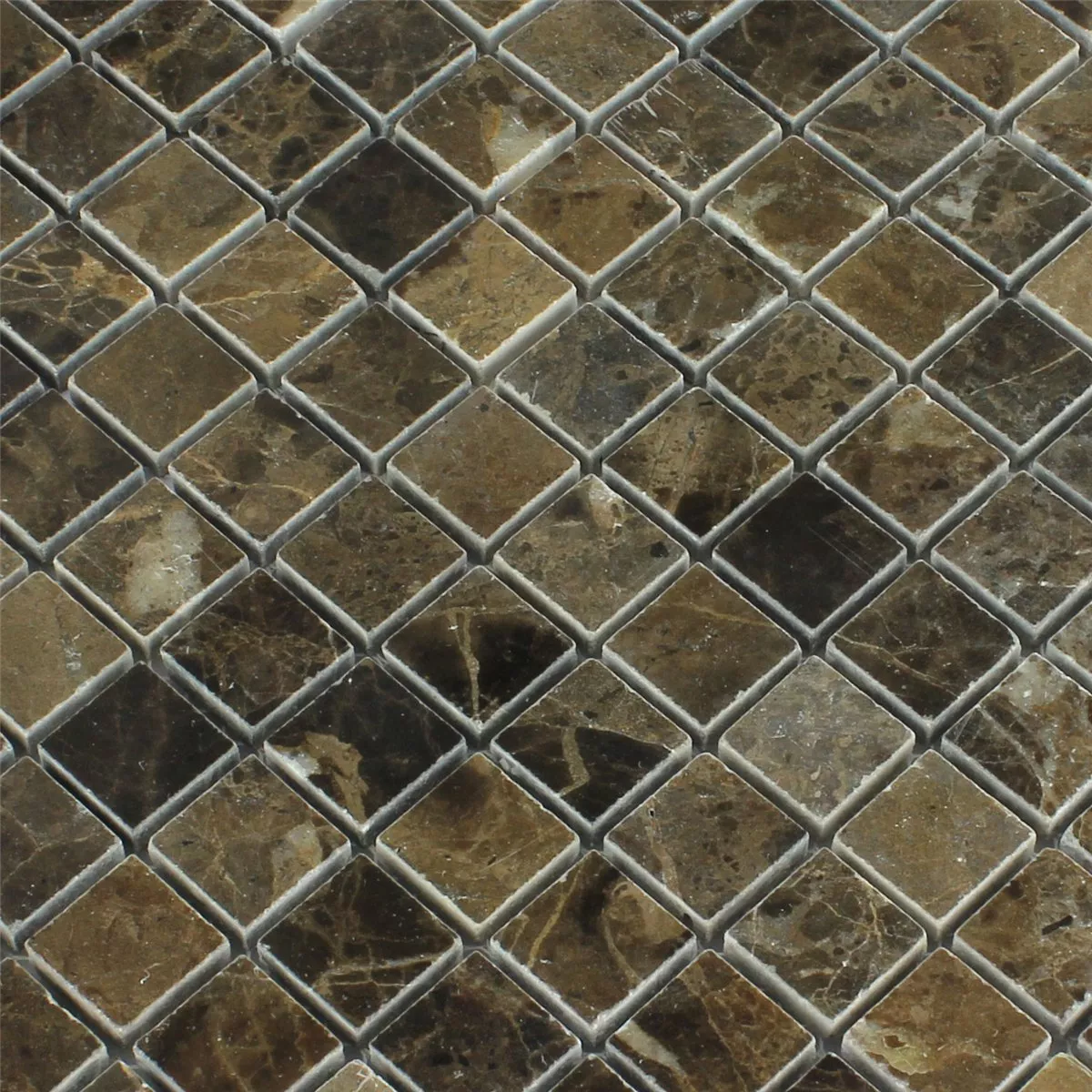 Mosaikfliesen Marmor Braun Poliert 23x23x7,5mm